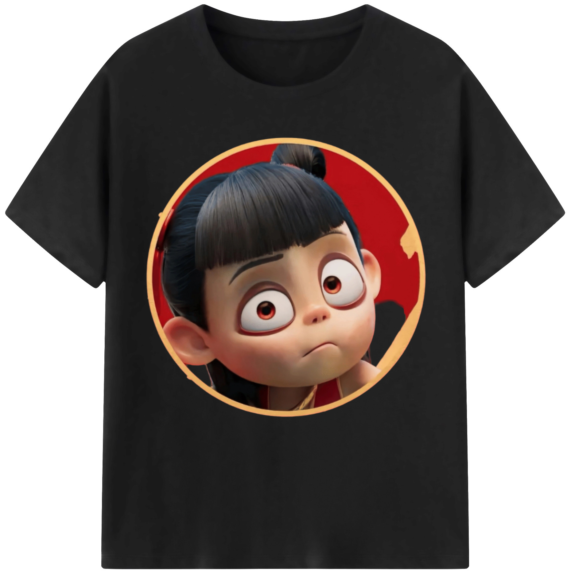 （画像用） Ne Zha 2 ナタ 魔童の大暴れ 綿100％半袖Tシャツ（フロントプリント）