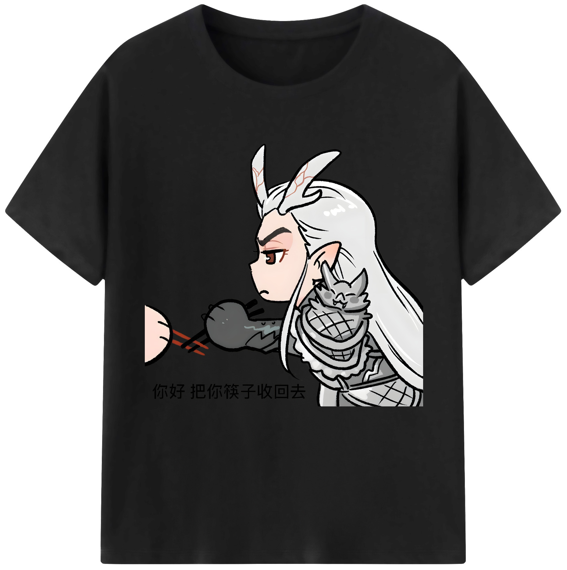 （画像用） Ne Zha 2 ナタ 魔童の大暴れ 綿100％半袖Tシャツ（フロントプリント）