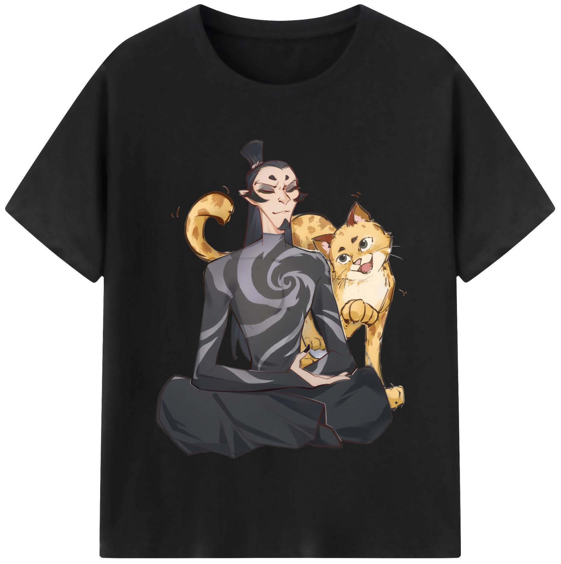 （画像用） Ne Zha 2 ナタ 魔童の大暴れ 綿100％半袖Tシャツ（フロントプリント）