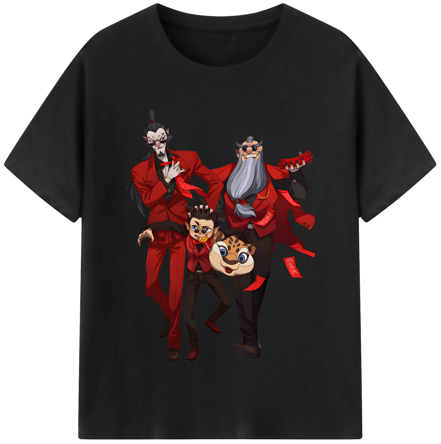 （画像用） Ne Zha 2 ナタ 魔童の大暴れ 綿100％半袖Tシャツ（フロントプリント）