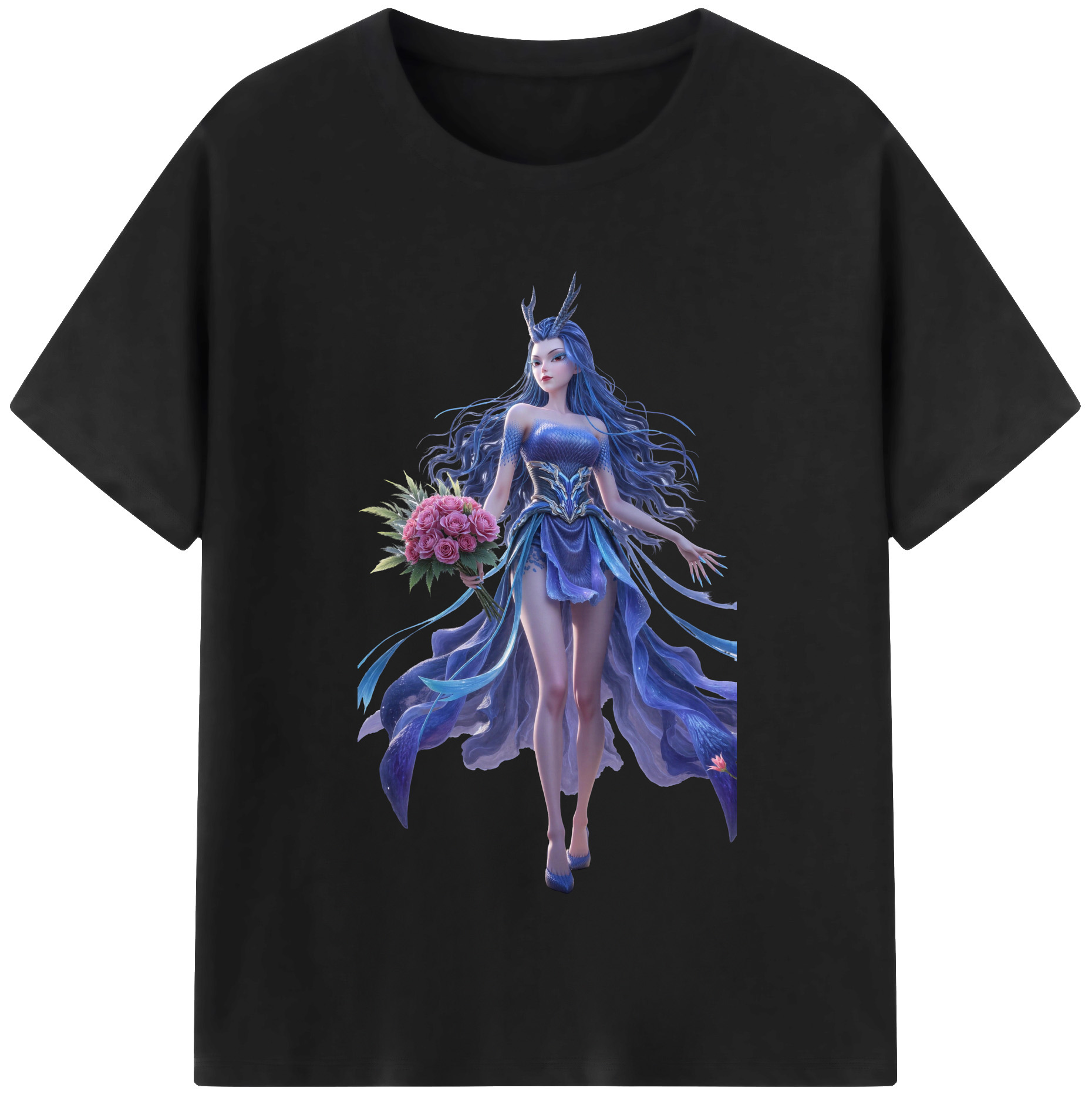 （画像用） Ne Zha 2 ナタ 魔童の大暴れ 綿100％半袖Tシャツ（フロントプリント）