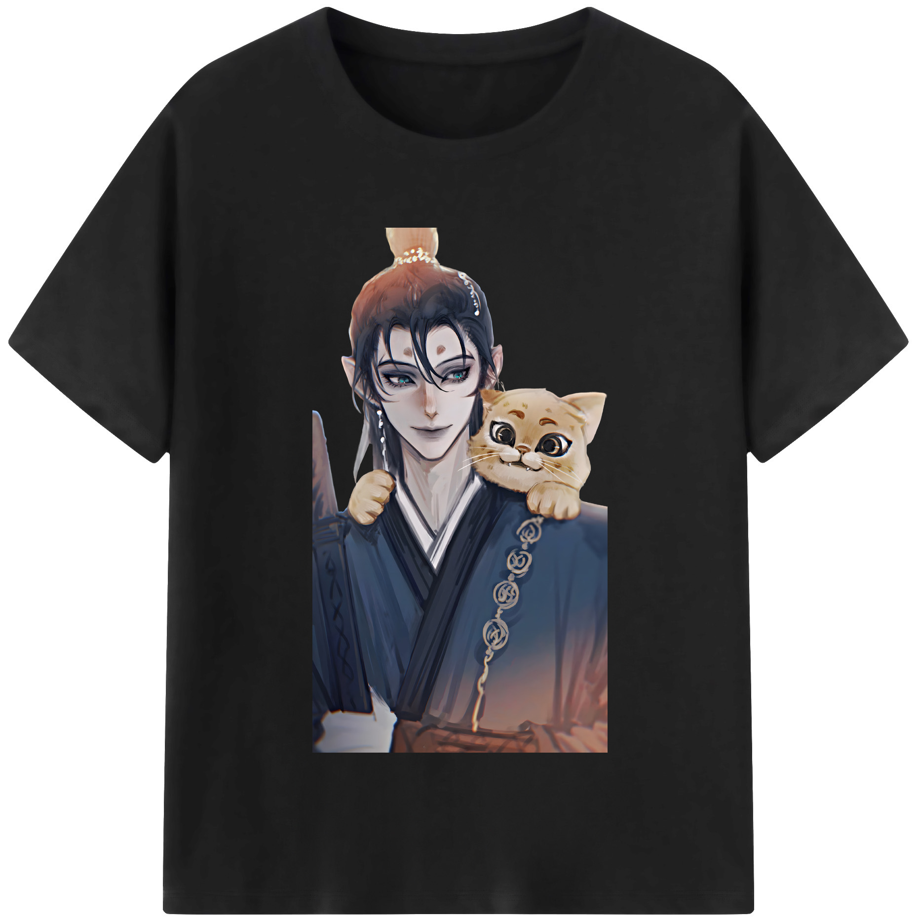 （画像用） Ne Zha 2 ナタ 魔童の大暴れ 綿100％半袖Tシャツ（フロントプリント）