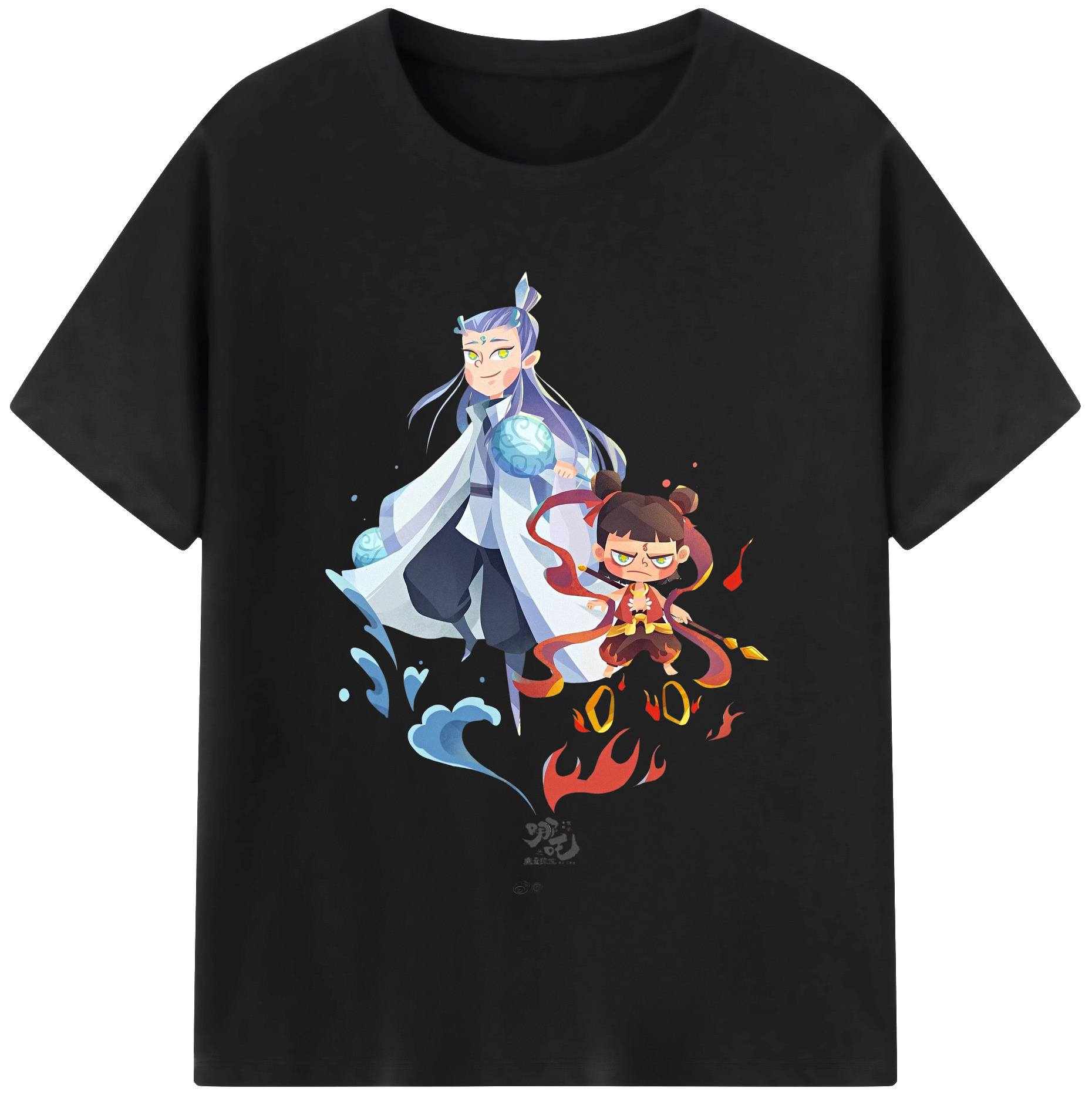 （画像用） Ne Zha 2 ナタ 魔童の大暴れ 綿100％半袖Tシャツ（フロントプリント）