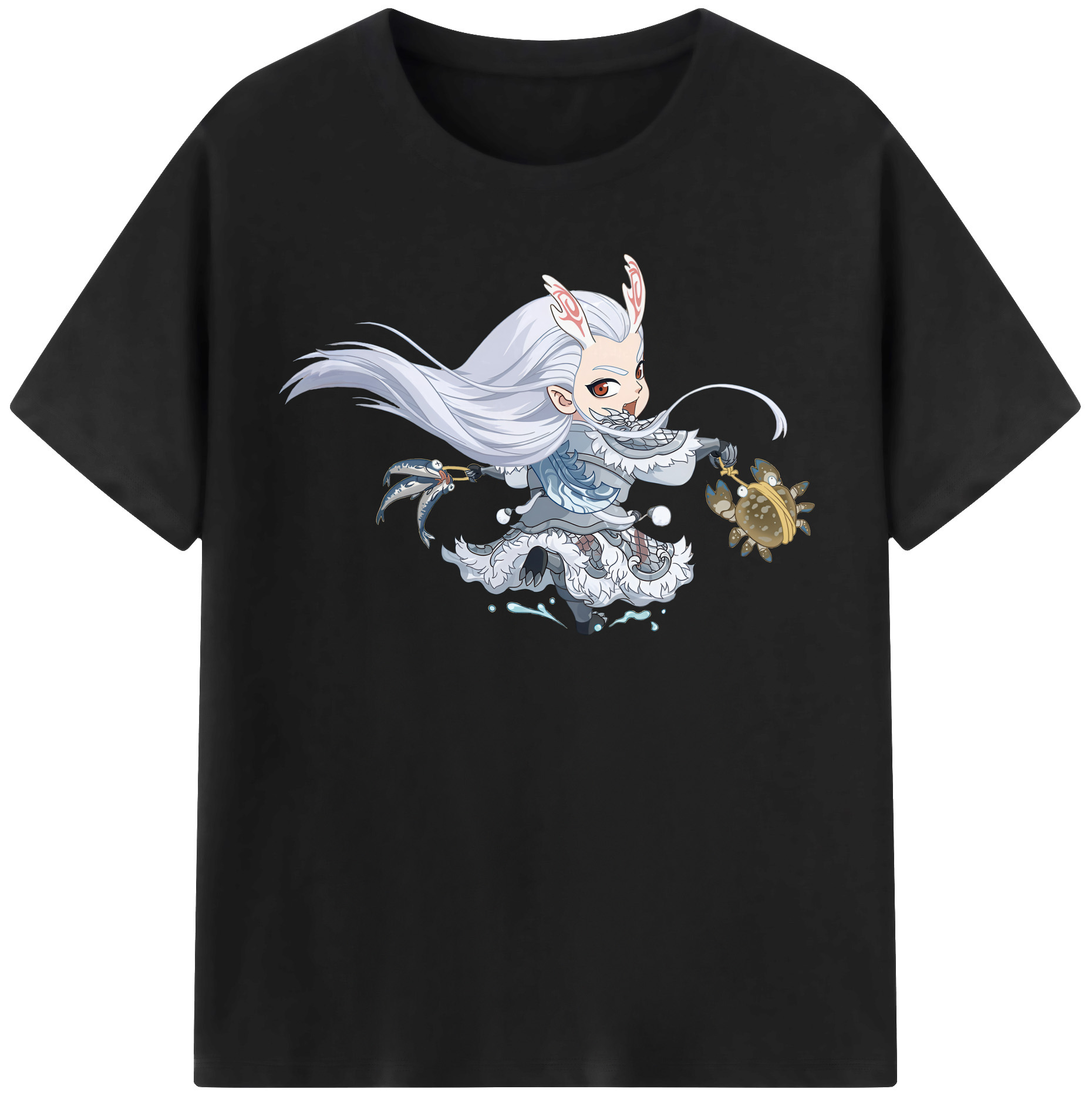 （画像用） Ne Zha 2 ナタ 魔童の大暴れ 綿100％半袖Tシャツ（フロントプリント）