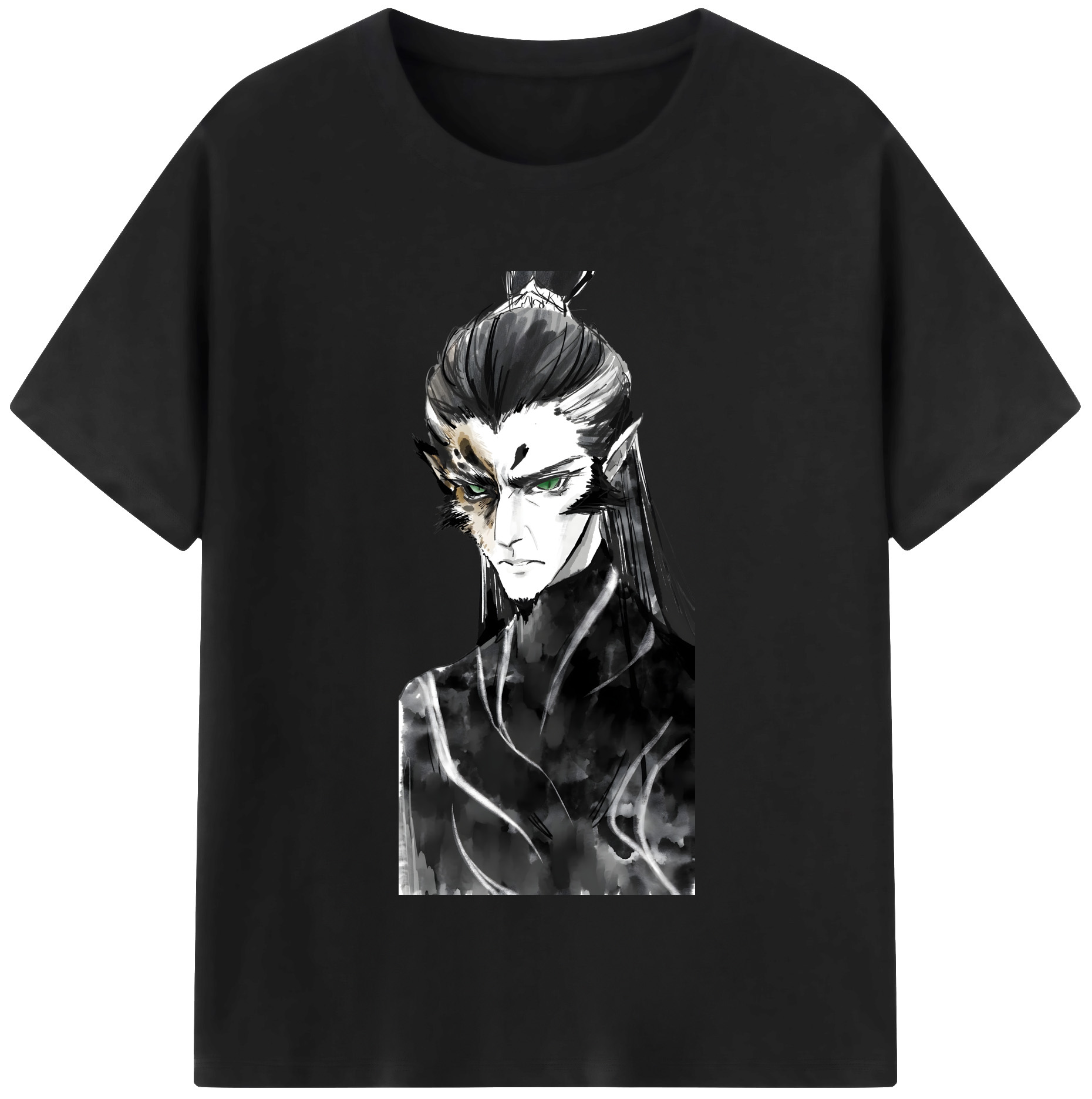 （画像用） Ne Zha 2 ナタ 魔童の大暴れ 綿100％半袖Tシャツ（フロントプリント）