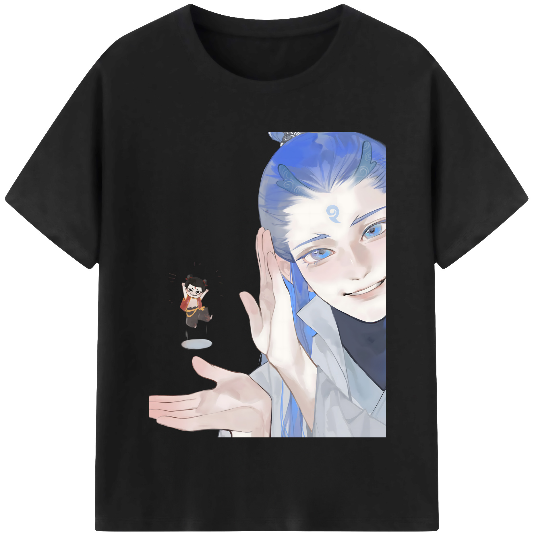 （画像用） Ne Zha 2 ナタ 魔童の大暴れ 綿100％半袖Tシャツ（フロントプリント）