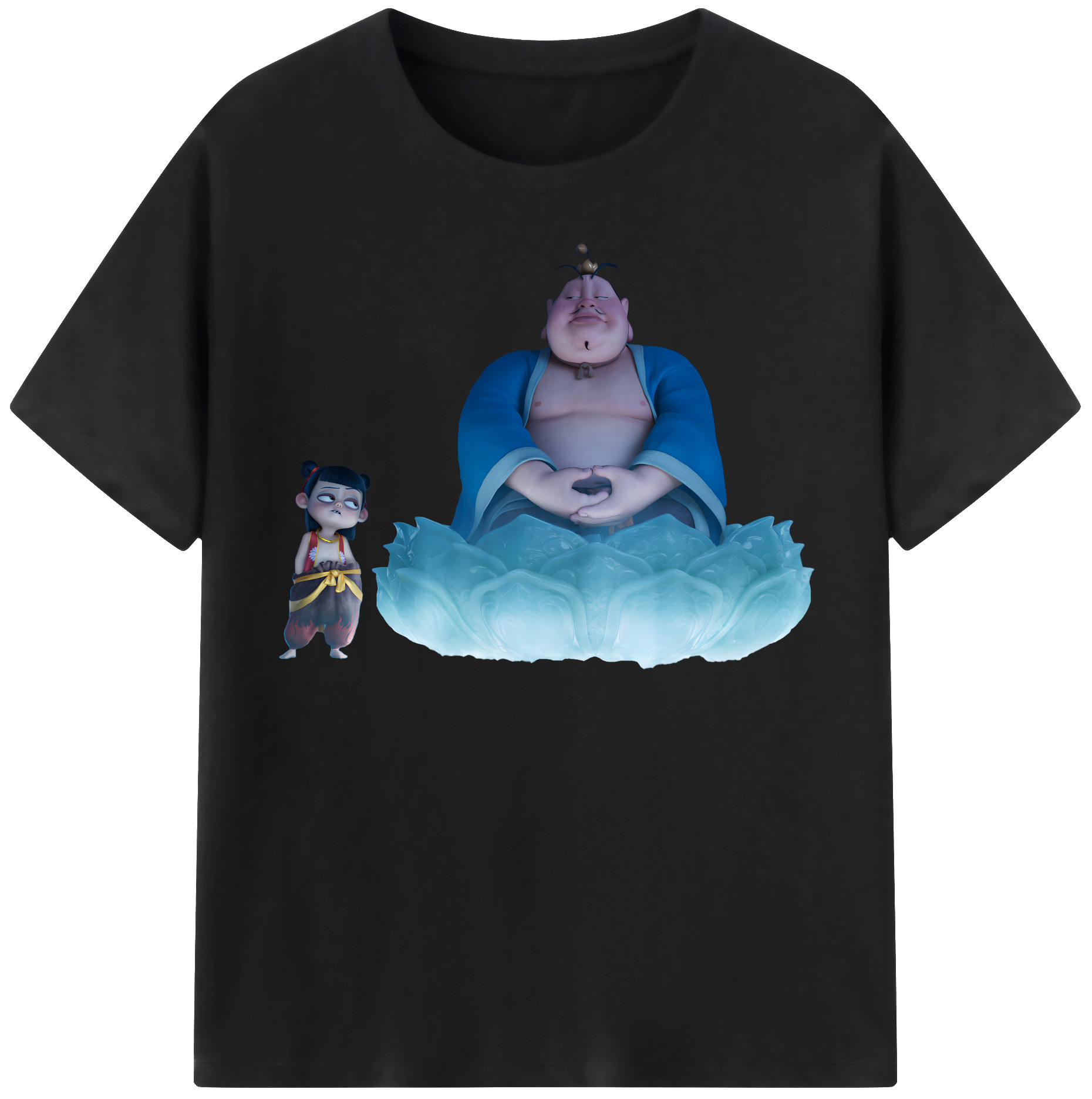 （画像用） Ne Zha 2 ナタ 魔童の大暴れ 綿100％半袖Tシャツ（フロントプリント）