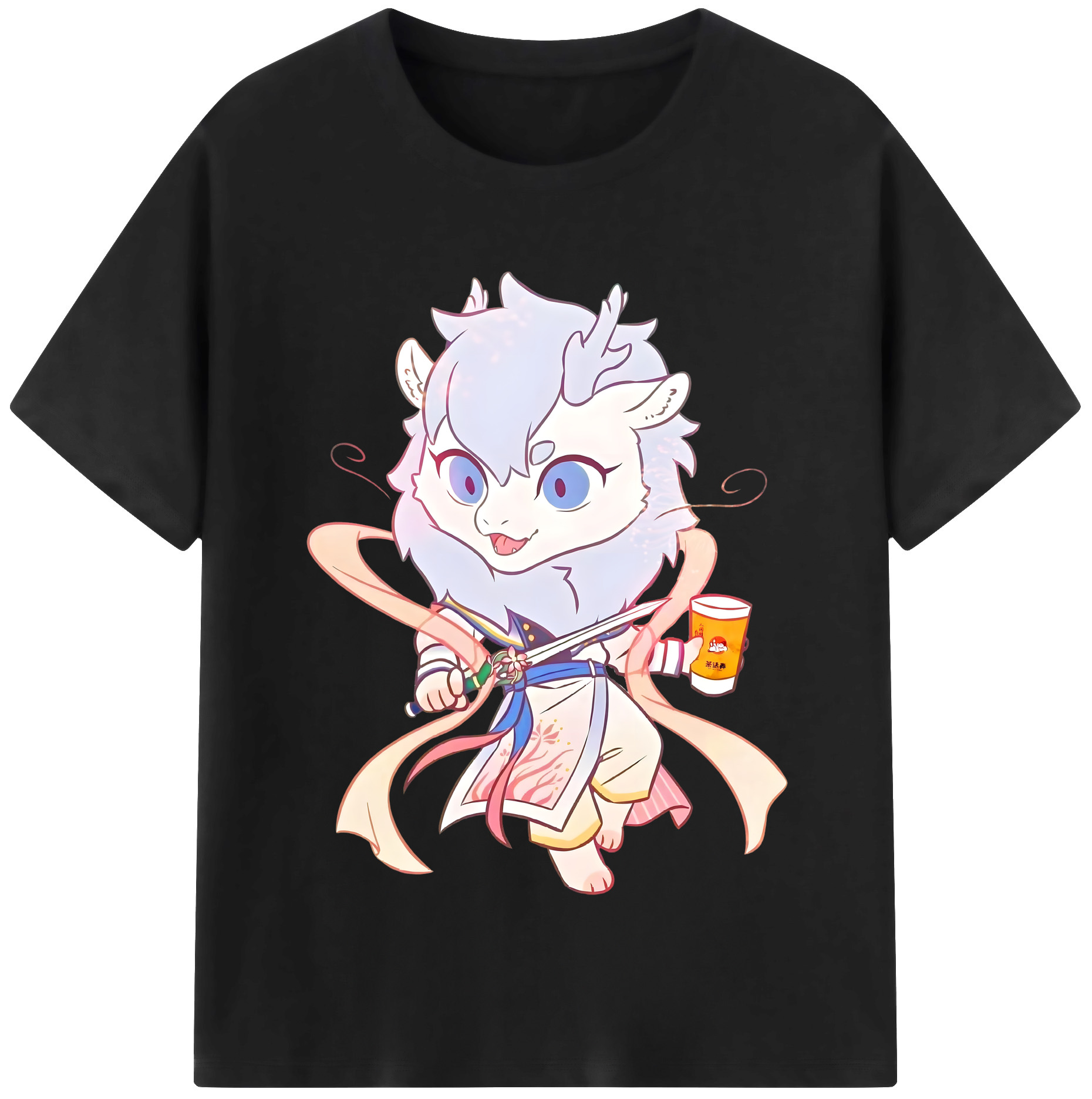 （画像用） Ne Zha 2 ナタ 魔童の大暴れ 綿100％半袖Tシャツ（フロントプリント）