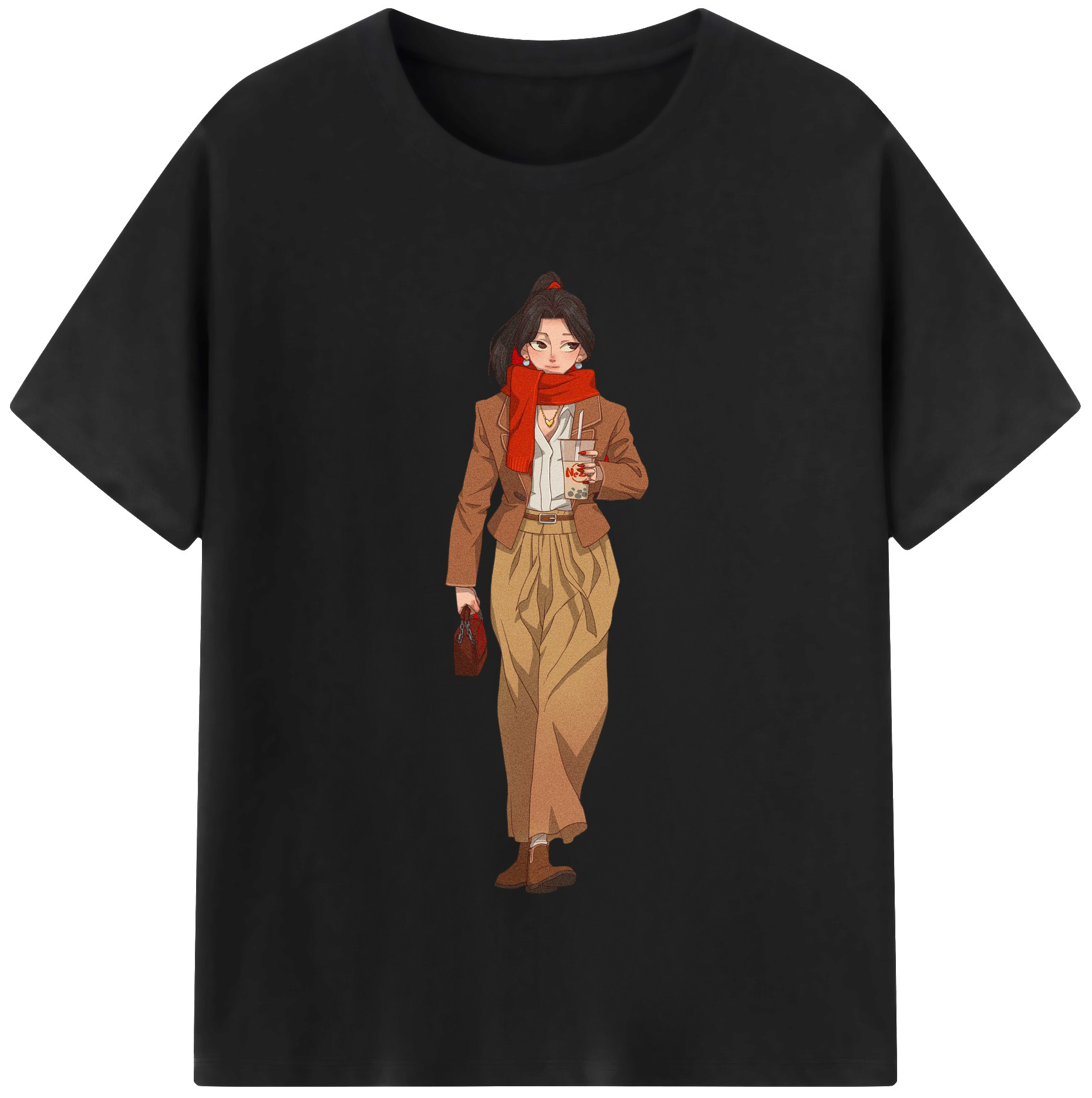 （画像用） Ne Zha 2 ナタ 魔童の大暴れ 綿100％半袖Tシャツ（フロントプリント）