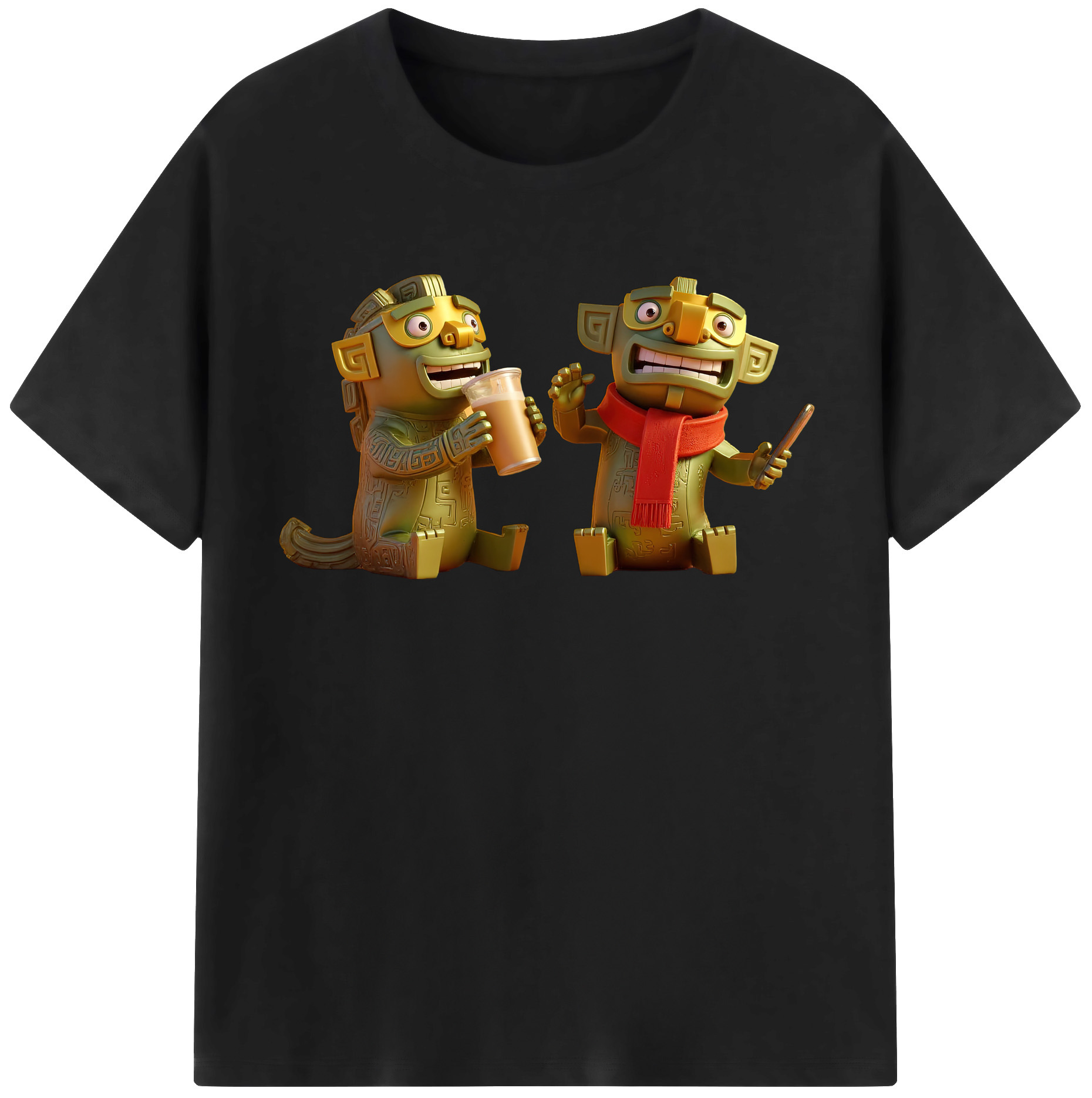 （画像用） Ne Zha 2 ナタ 魔童の大暴れ 綿100％半袖Tシャツ（フロントプリント）