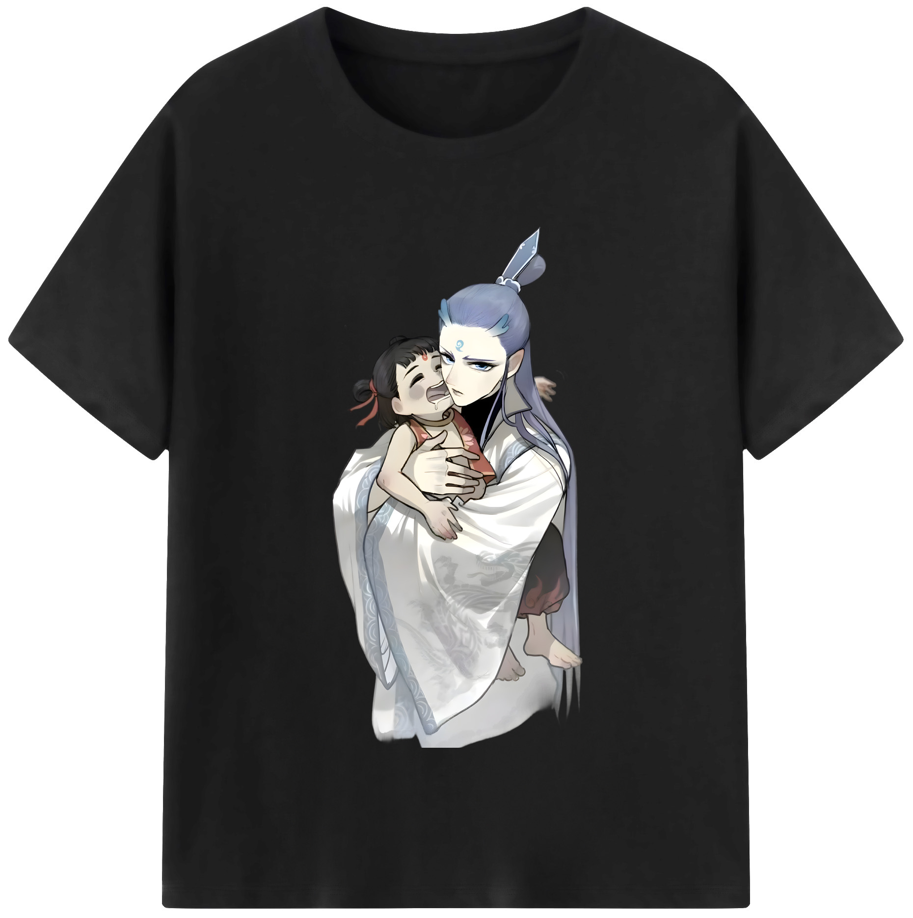 （画像用） Ne Zha 2 ナタ 魔童の大暴れ 綿100％半袖Tシャツ（フロントプリント）