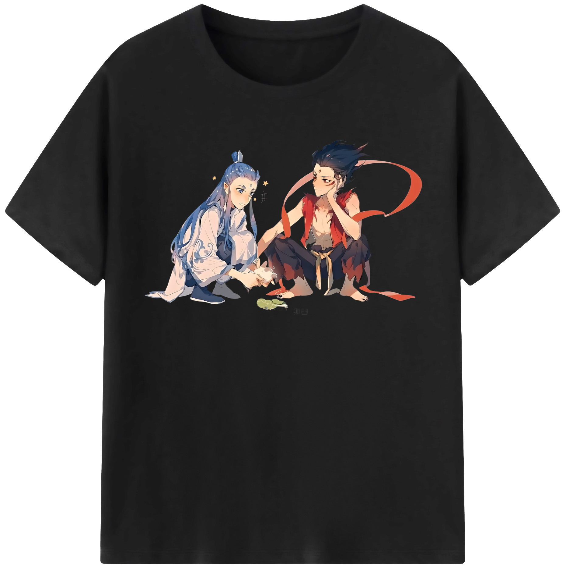 （画像用） Ne Zha 2 ナタ 魔童の大暴れ 綿100％半袖Tシャツ（フロントプリント）