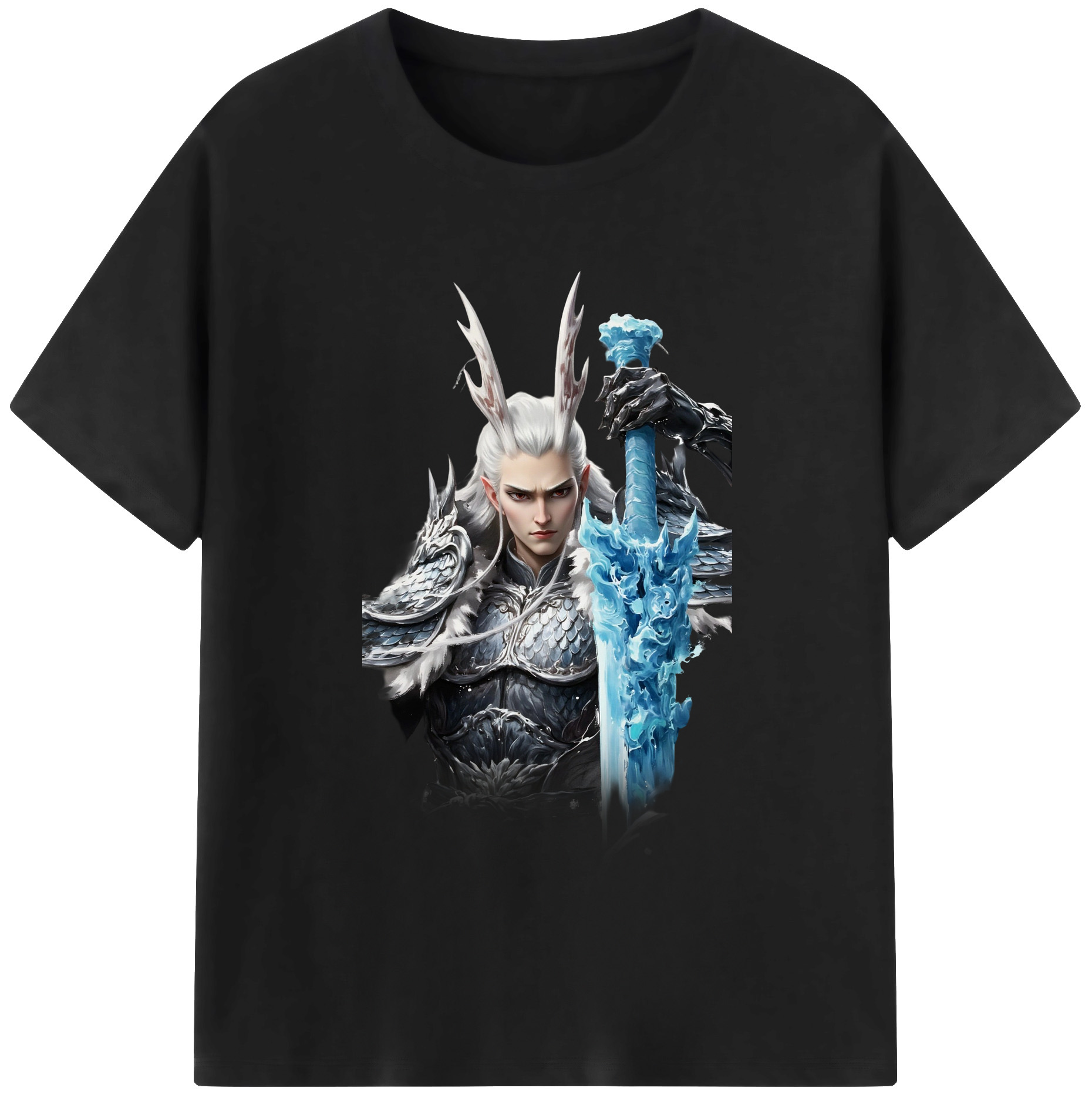 （画像用） Ne Zha 2 ナタ 魔童の大暴れ 綿100％半袖Tシャツ（フロントプリント）