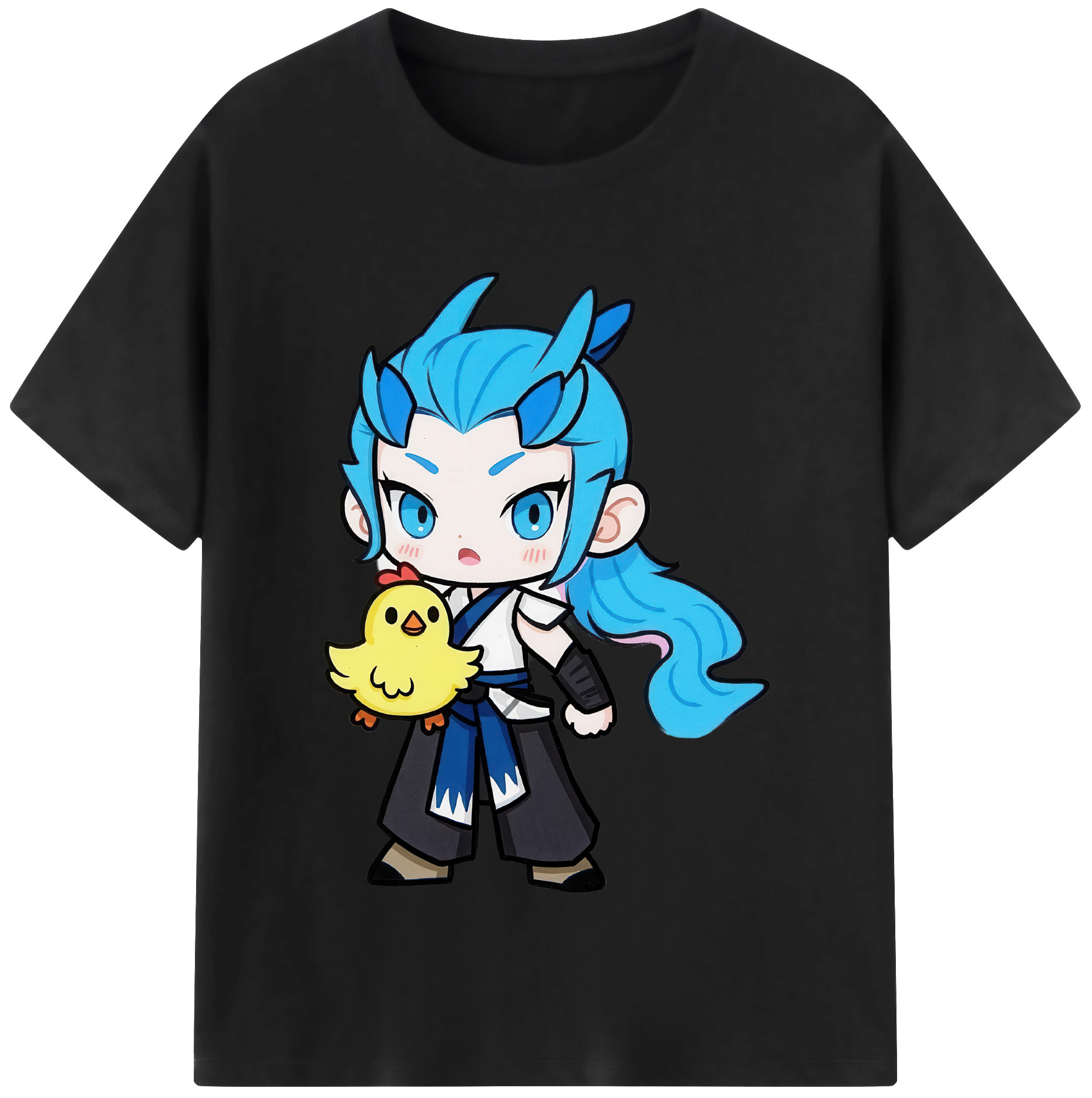 （画像用） Ne Zha 2 ナタ 魔童の大暴れ 綿100％半袖Tシャツ（フロントプリント）