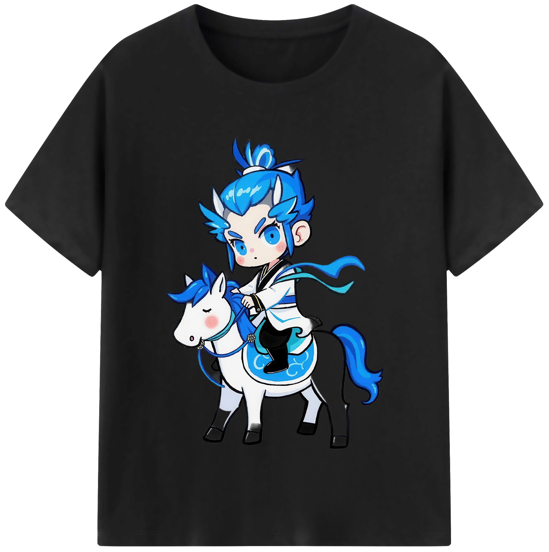 （画像用） Ne Zha 2 ナタ 魔童の大暴れ 綿100％半袖Tシャツ（フロントプリント）