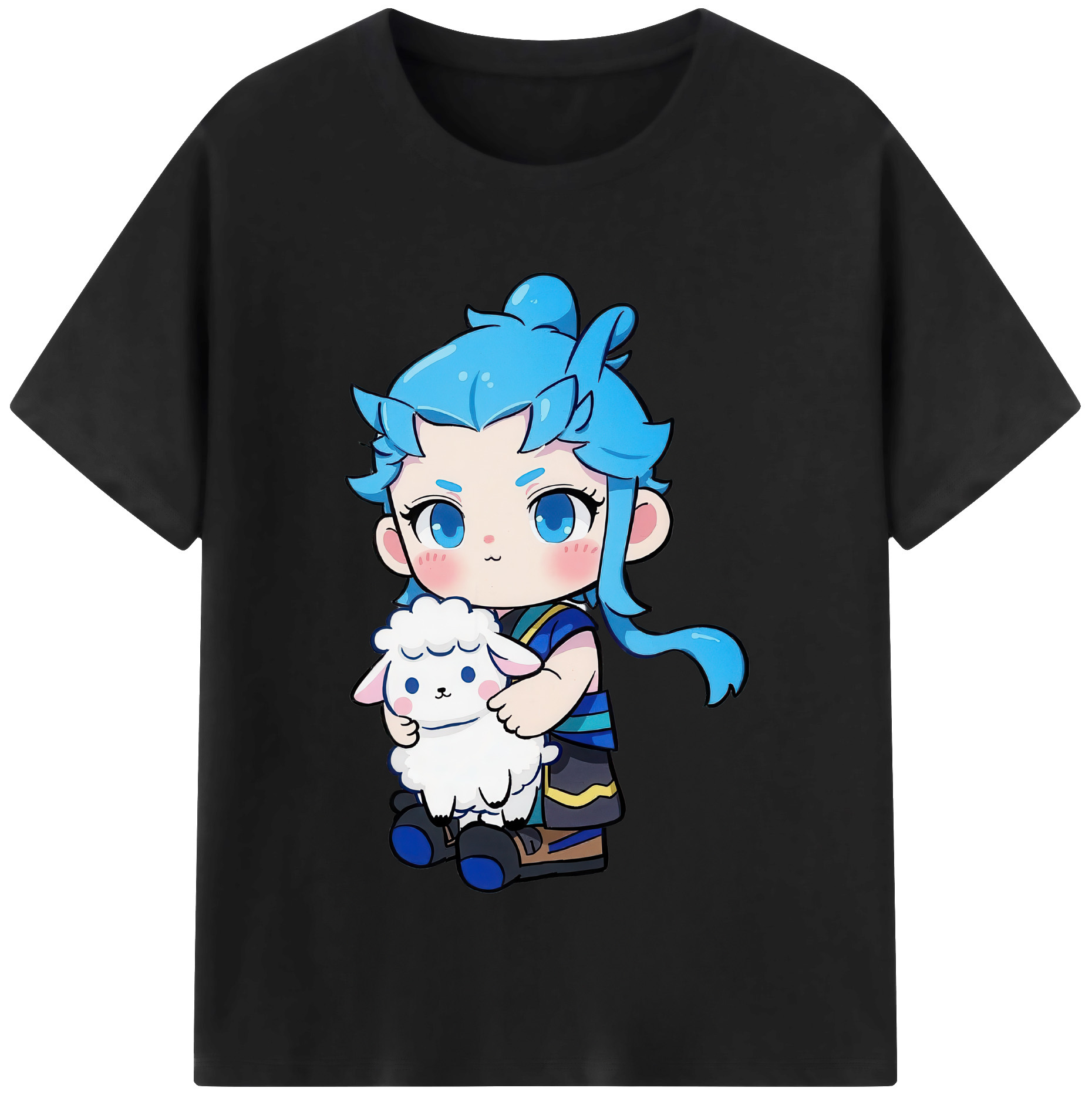 （画像用） Ne Zha 2 ナタ 魔童の大暴れ 綿100％半袖Tシャツ（フロントプリント）