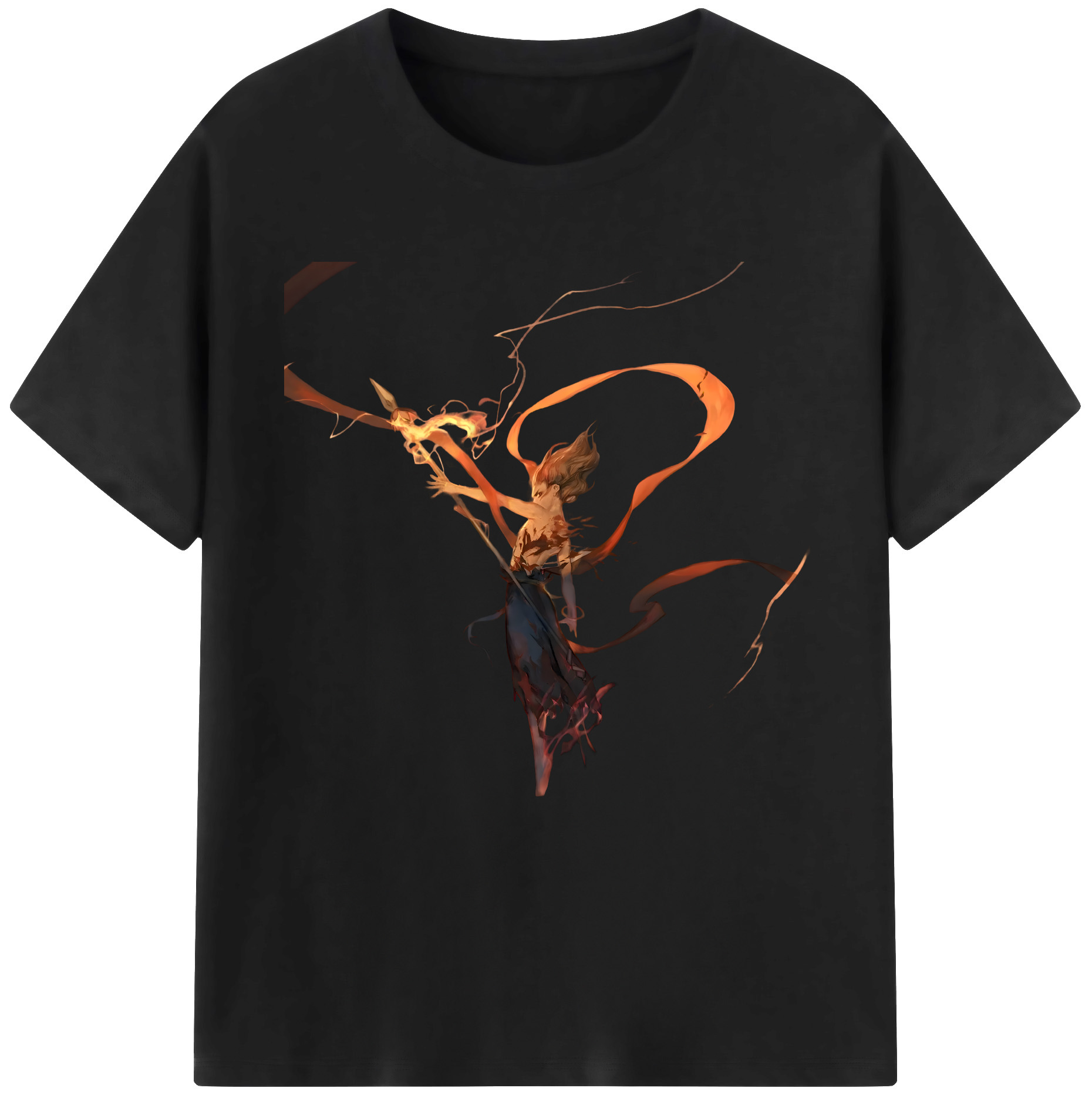 （画像用） Ne Zha 2 ナタ 魔童の大暴れ 綿100％半袖Tシャツ（フロントプリント）