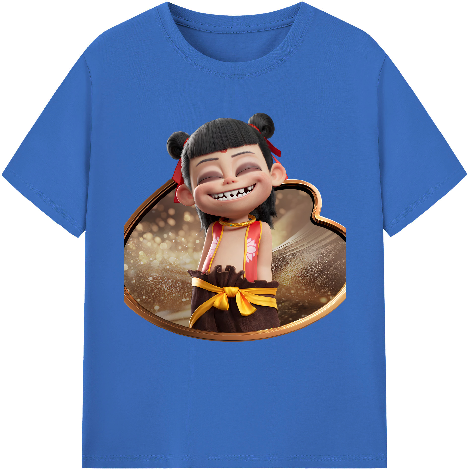 （画像用） Ne Zha 2 ナタ 魔童の大暴れ 綿100％半袖Tシャツ（フロントプリント）