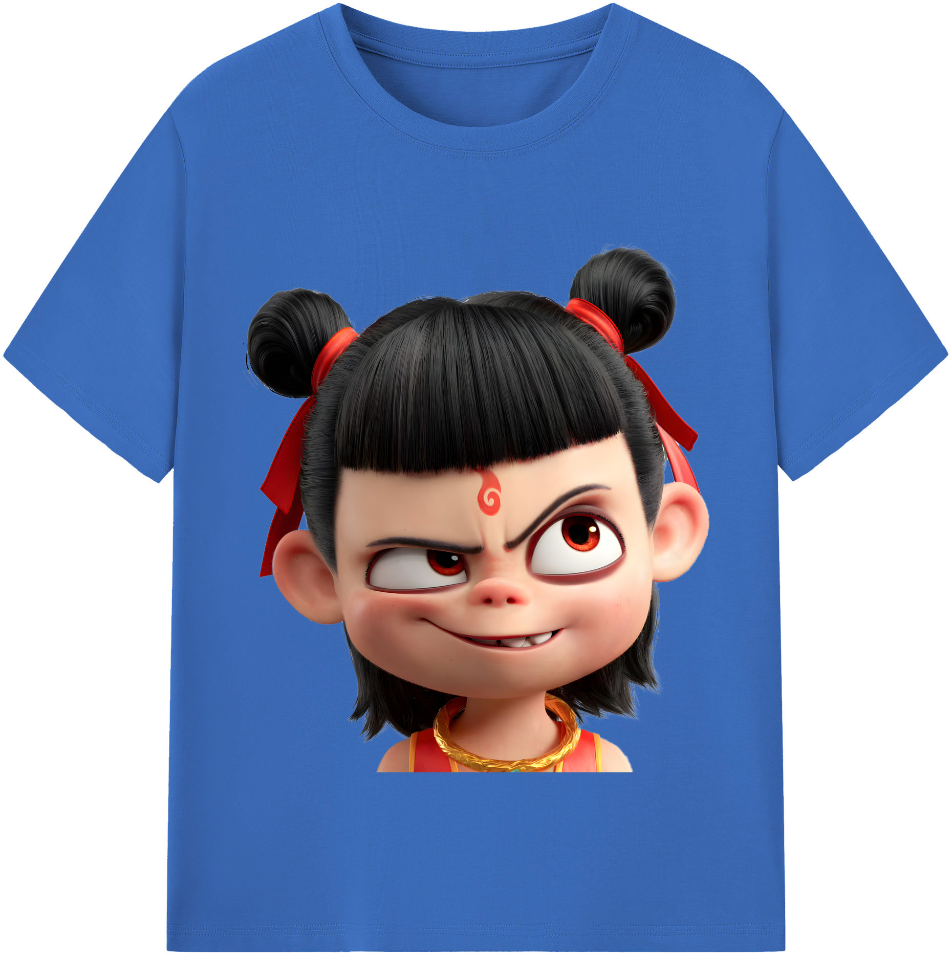 （画像用） Ne Zha 2 ナタ 魔童の大暴れ 綿100％半袖Tシャツ（フロントプリント）