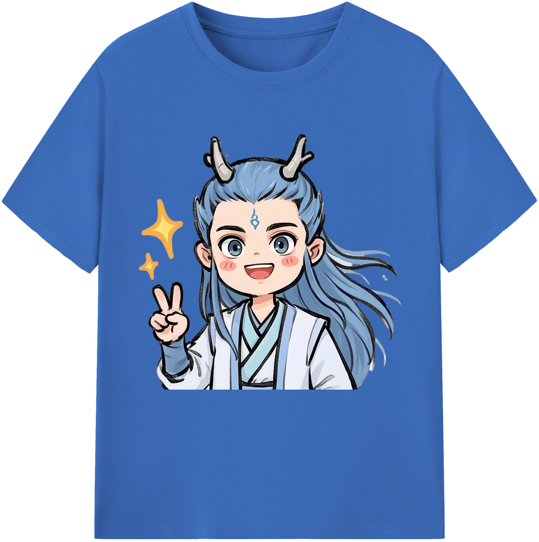 （画像用） Ne Zha 2 ナタ 魔童の大暴れ 綿100％半袖Tシャツ（フロントプリント）