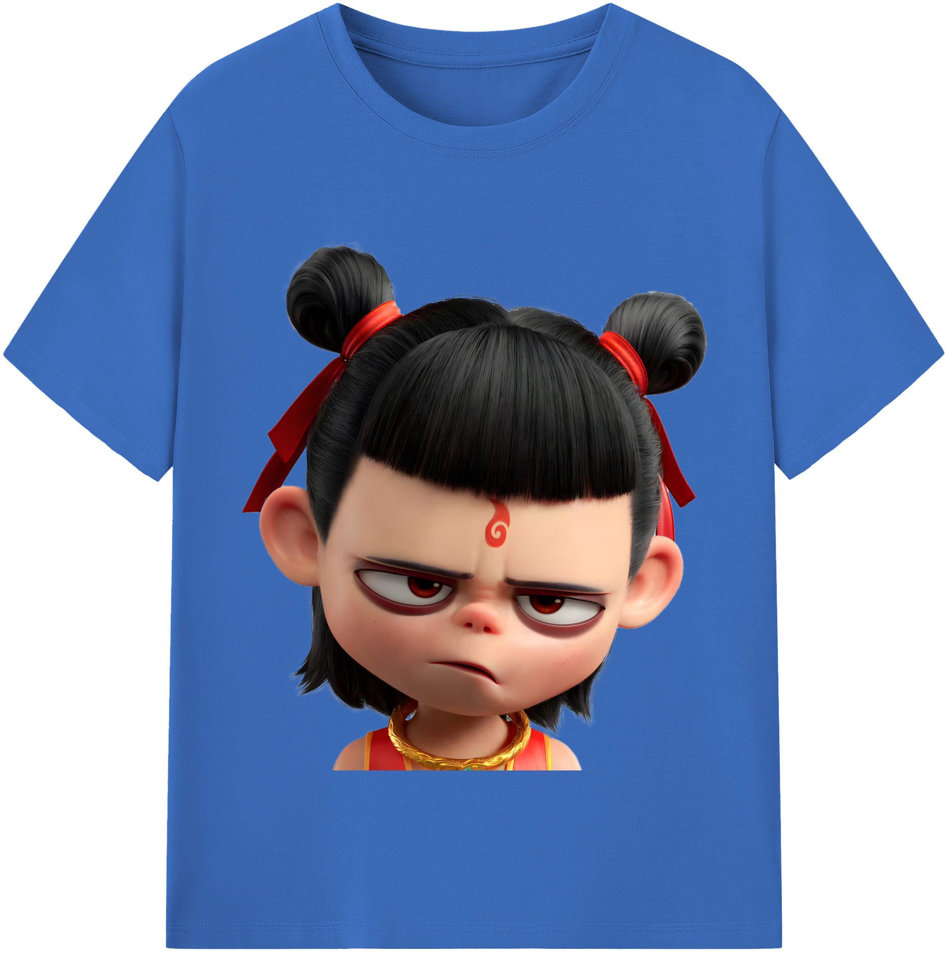 （画像用） Ne Zha 2 ナタ 魔童の大暴れ 綿100％半袖Tシャツ（フロントプリント）