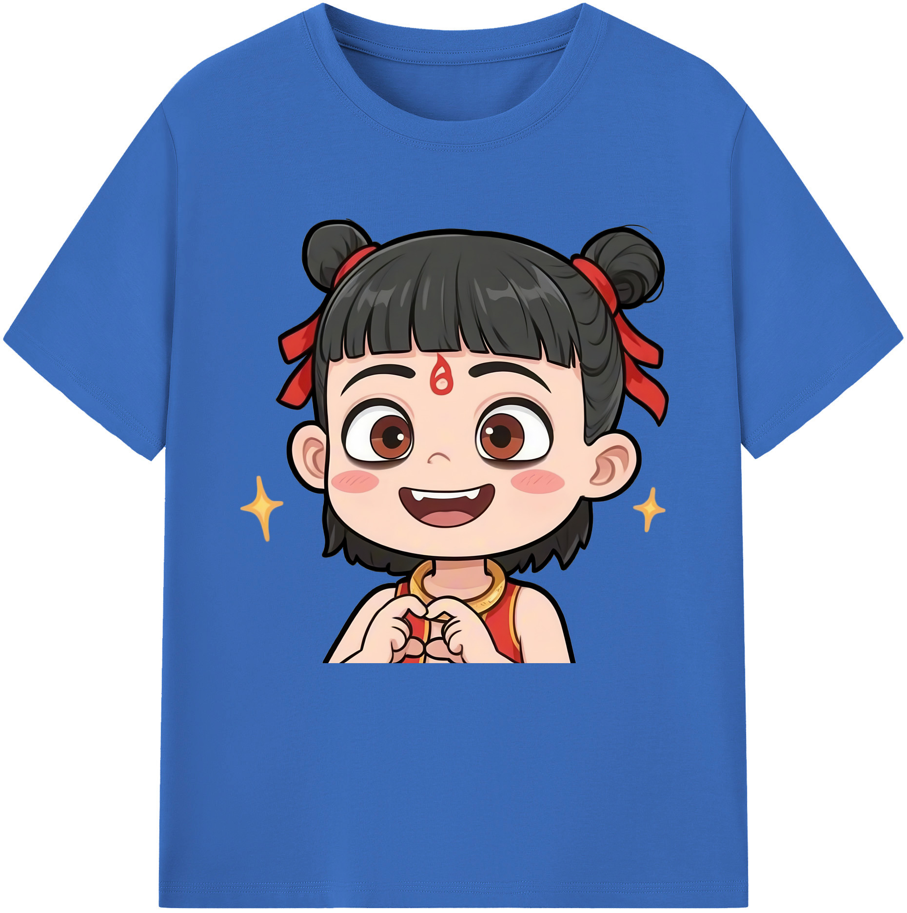 （画像用） Ne Zha 2 ナタ 魔童の大暴れ 綿100％半袖Tシャツ（フロントプリント）
