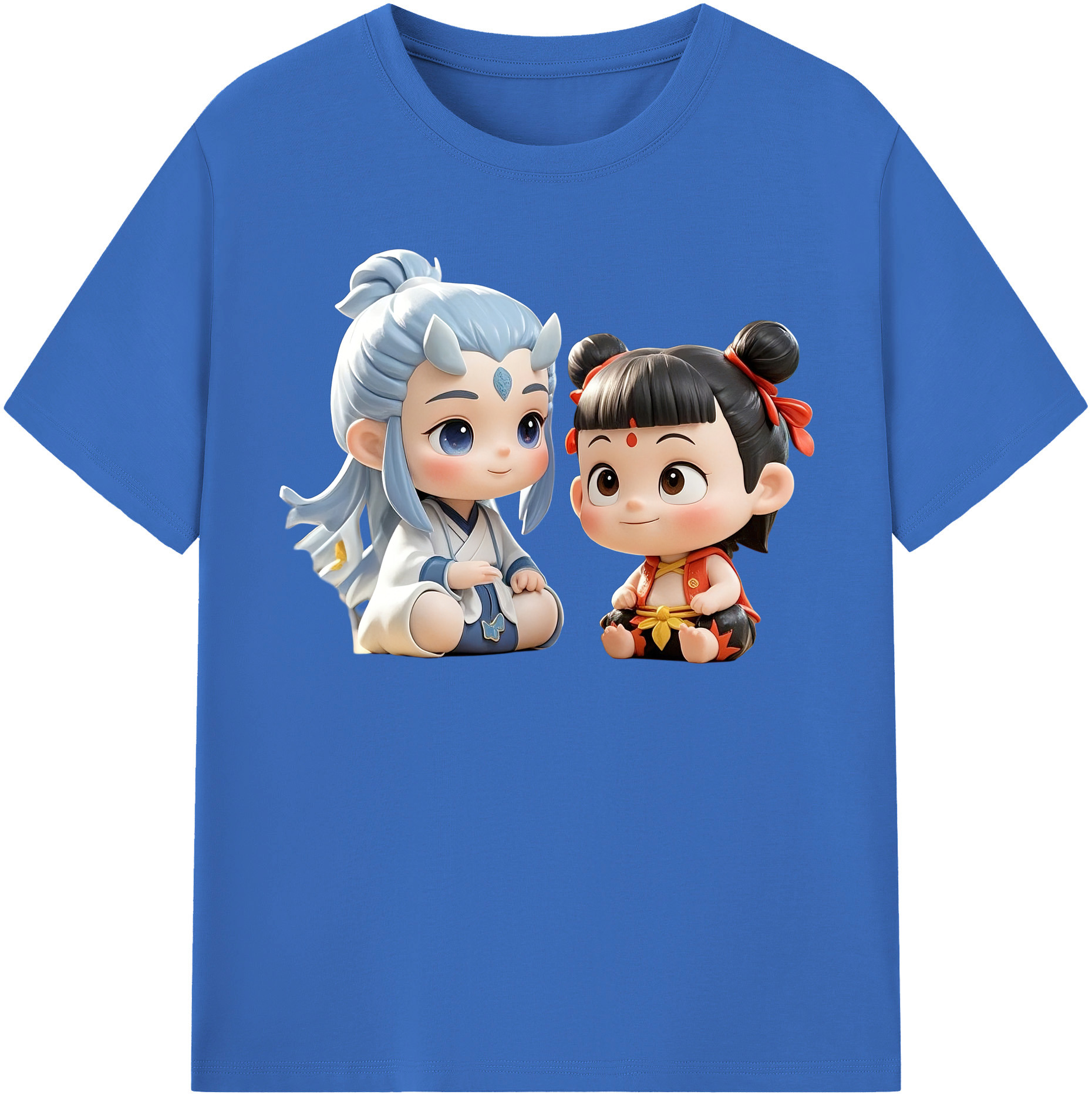 （画像用） Ne Zha 2 ナタ 魔童の大暴れ 綿100％半袖Tシャツ（フロントプリント）