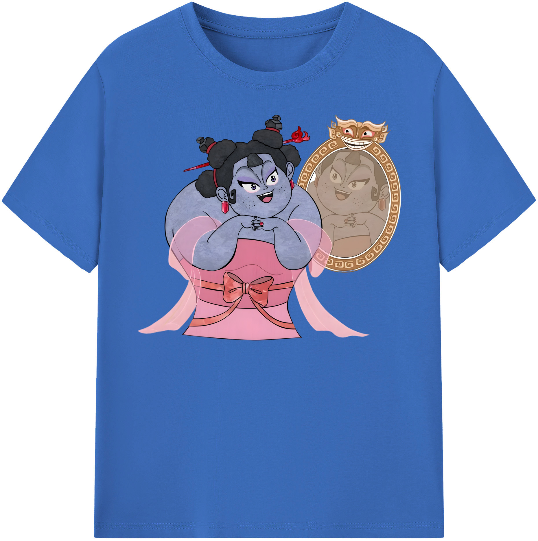 （画像用） Ne Zha 2 ナタ 魔童の大暴れ 綿100％半袖Tシャツ（フロントプリント）