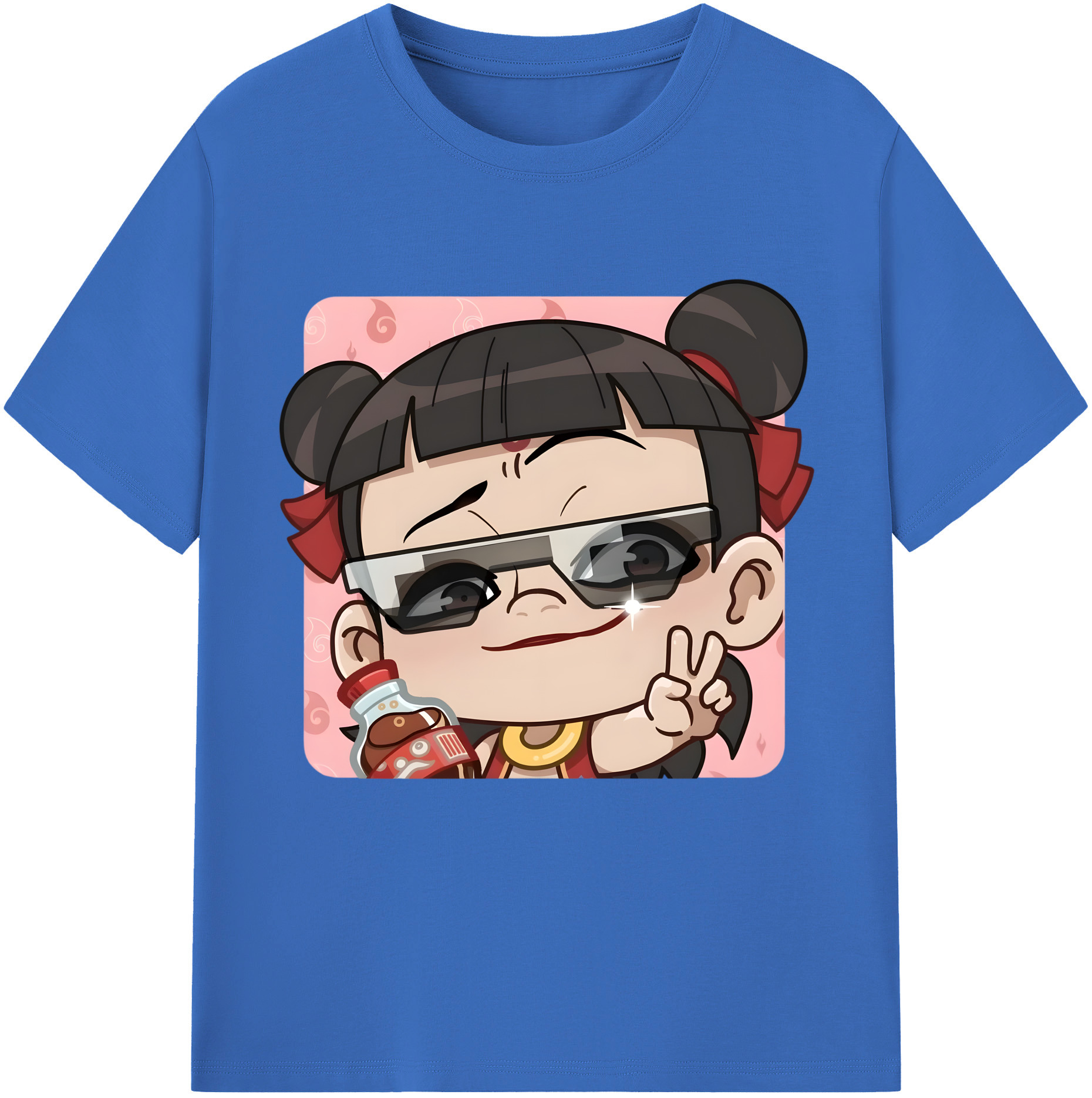 （画像用） Ne Zha 2 ナタ 魔童の大暴れ 綿100％半袖Tシャツ（フロントプリント）