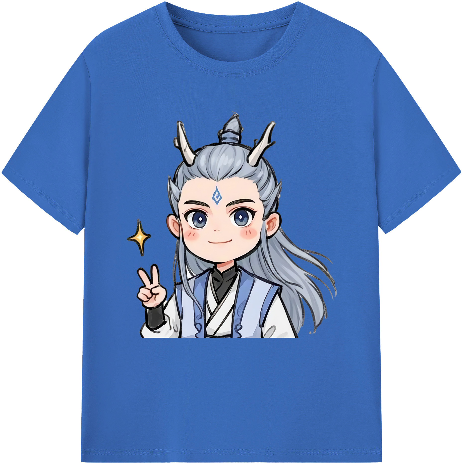 （画像用） Ne Zha 2 ナタ 魔童の大暴れ 綿100％半袖Tシャツ（フロントプリント）