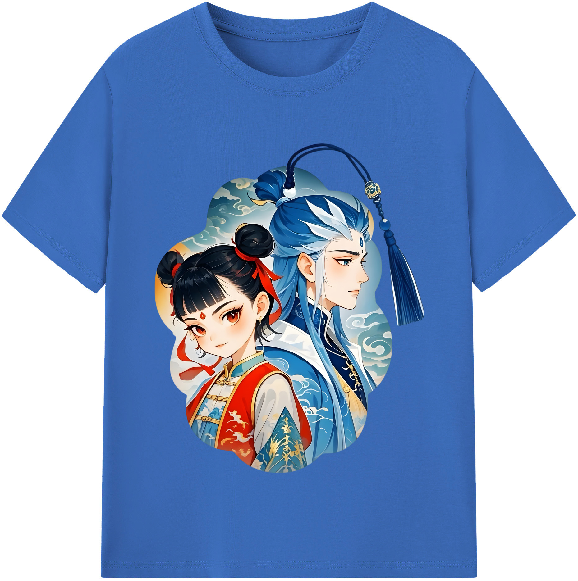 （画像用） Ne Zha 2 ナタ 魔童の大暴れ 綿100％半袖Tシャツ（フロントプリント）