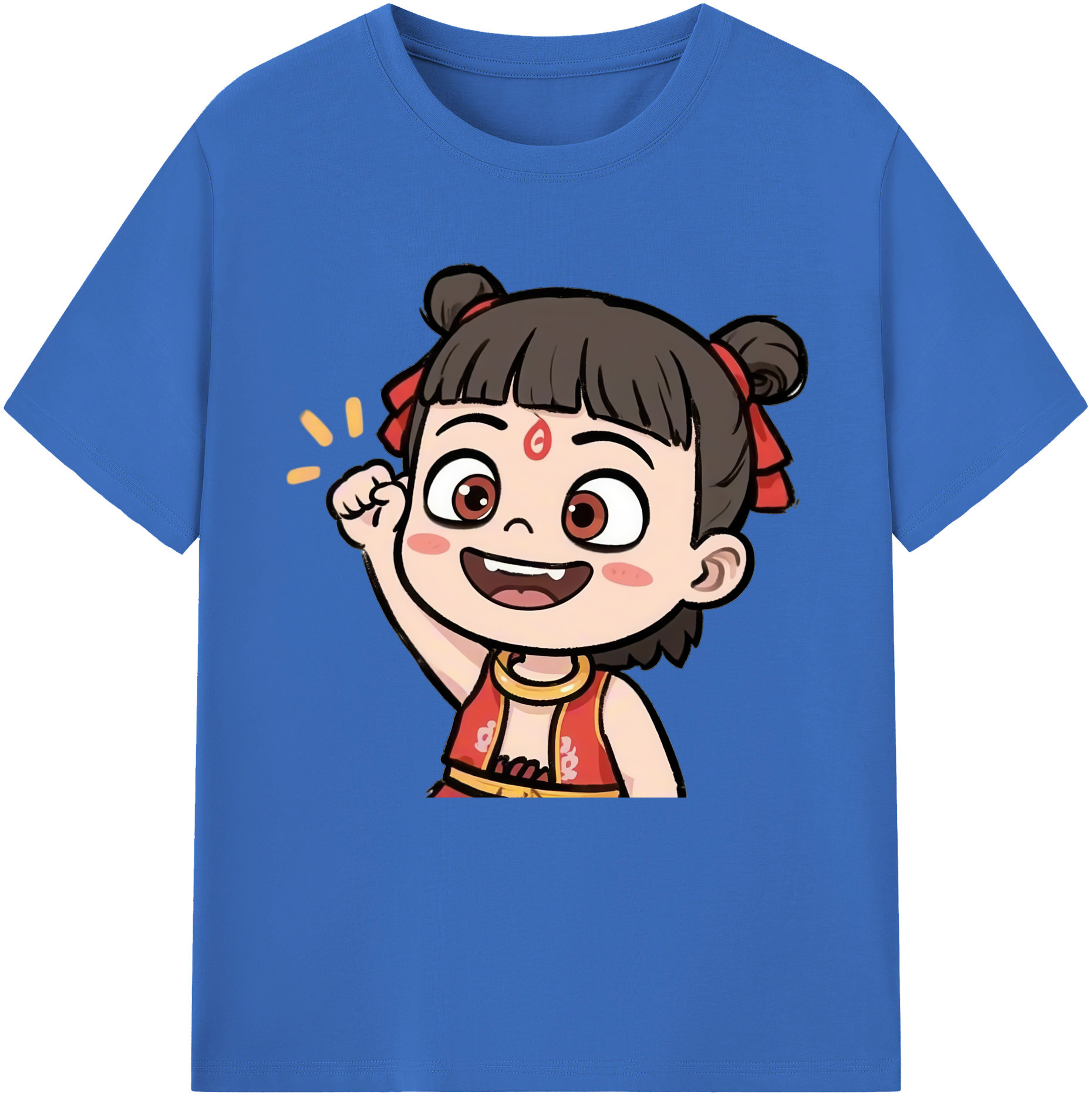 （画像用） Ne Zha 2 ナタ 魔童の大暴れ 綿100％半袖Tシャツ（フロントプリント）