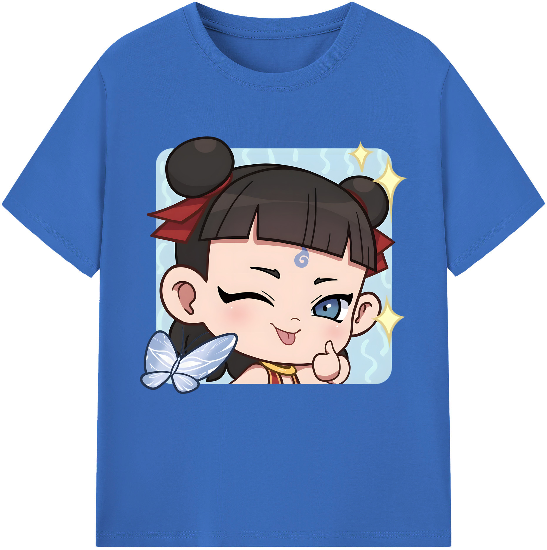 （画像用） Ne Zha 2 ナタ 魔童の大暴れ 綿100％半袖Tシャツ（フロントプリント）
