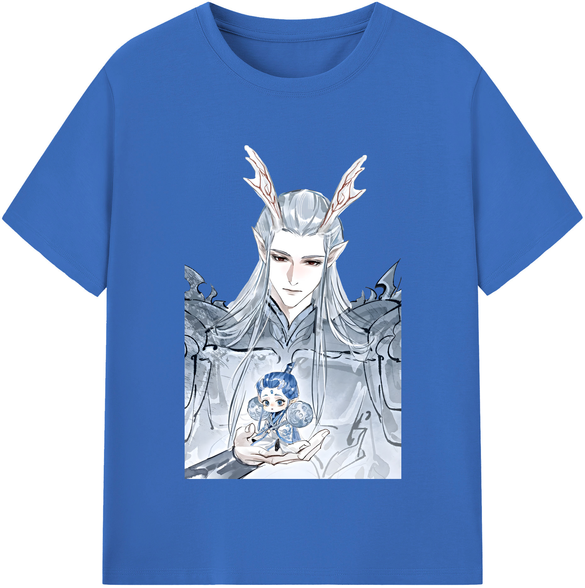 （画像用） Ne Zha 2 ナタ 魔童の大暴れ 綿100％半袖Tシャツ（フロントプリント）