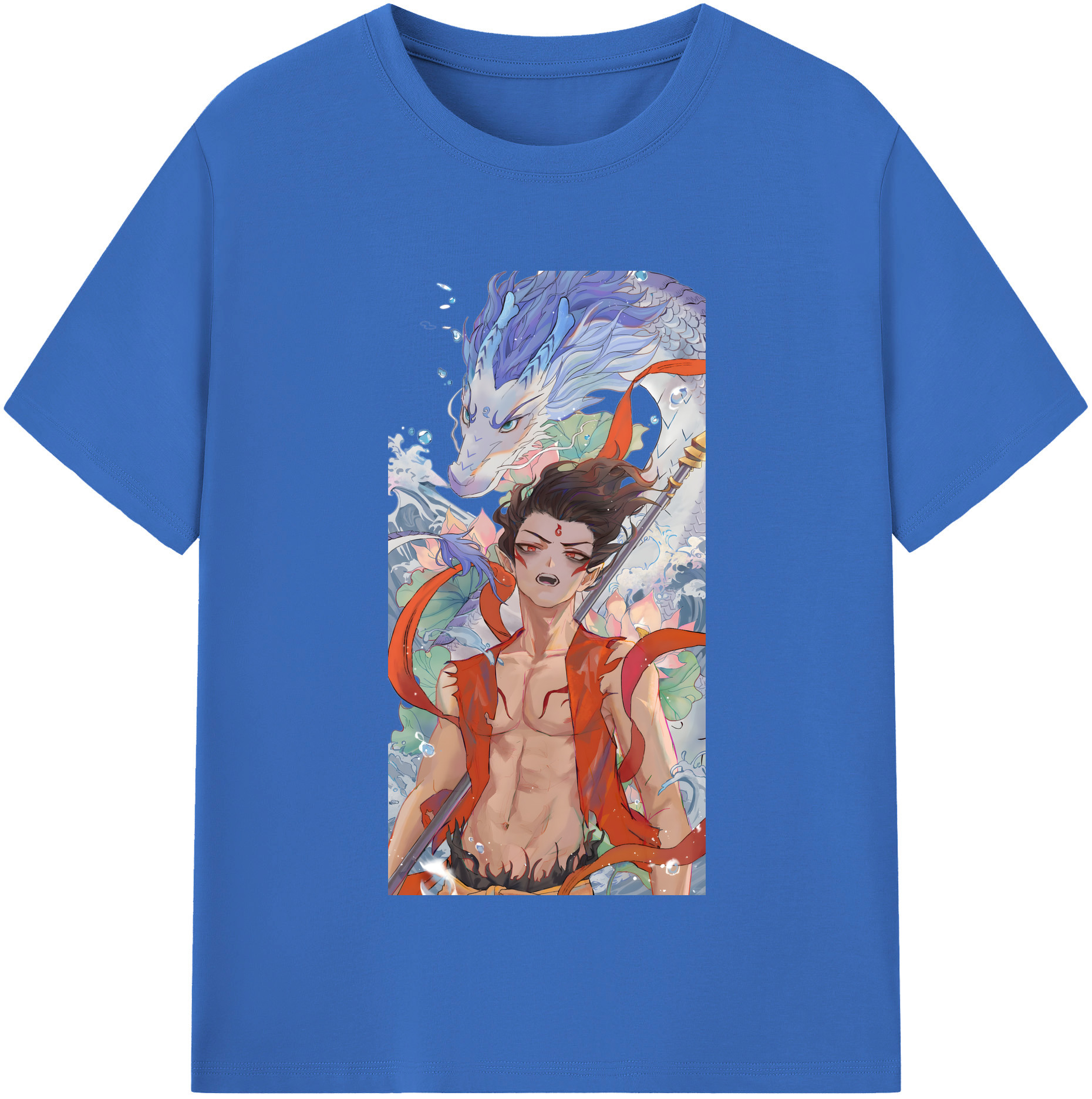 （画像用） Ne Zha 2 ナタ 魔童の大暴れ 綿100％半袖Tシャツ（フロントプリント）