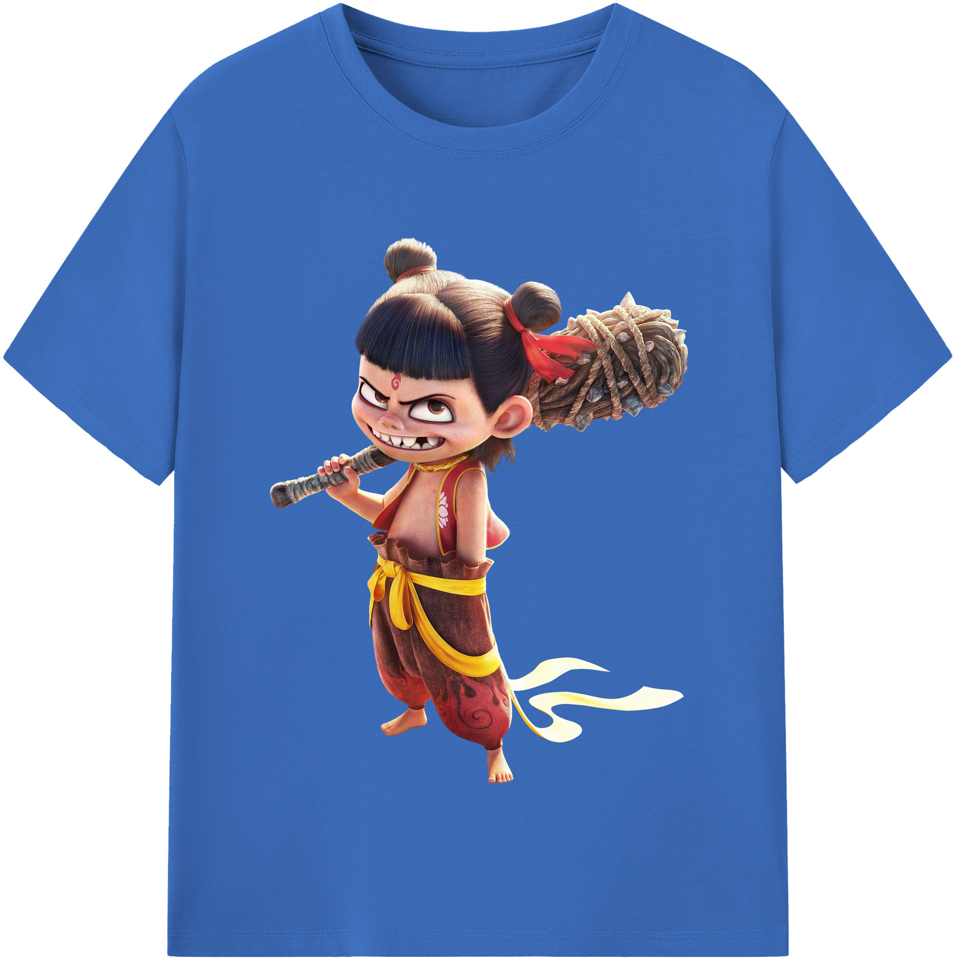 （画像用） Ne Zha 2 ナタ 魔童の大暴れ 綿100％半袖Tシャツ（フロントプリント）
