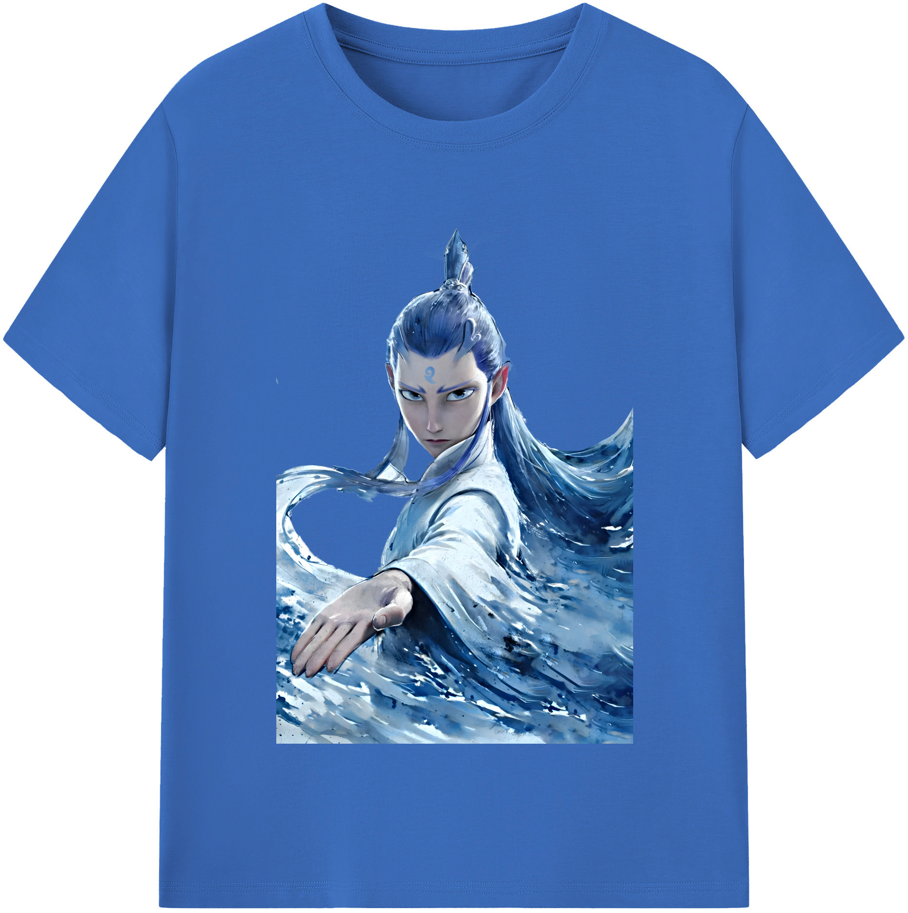 （画像用） Ne Zha 2 ナタ 魔童の大暴れ 綿100％半袖Tシャツ（フロントプリント）