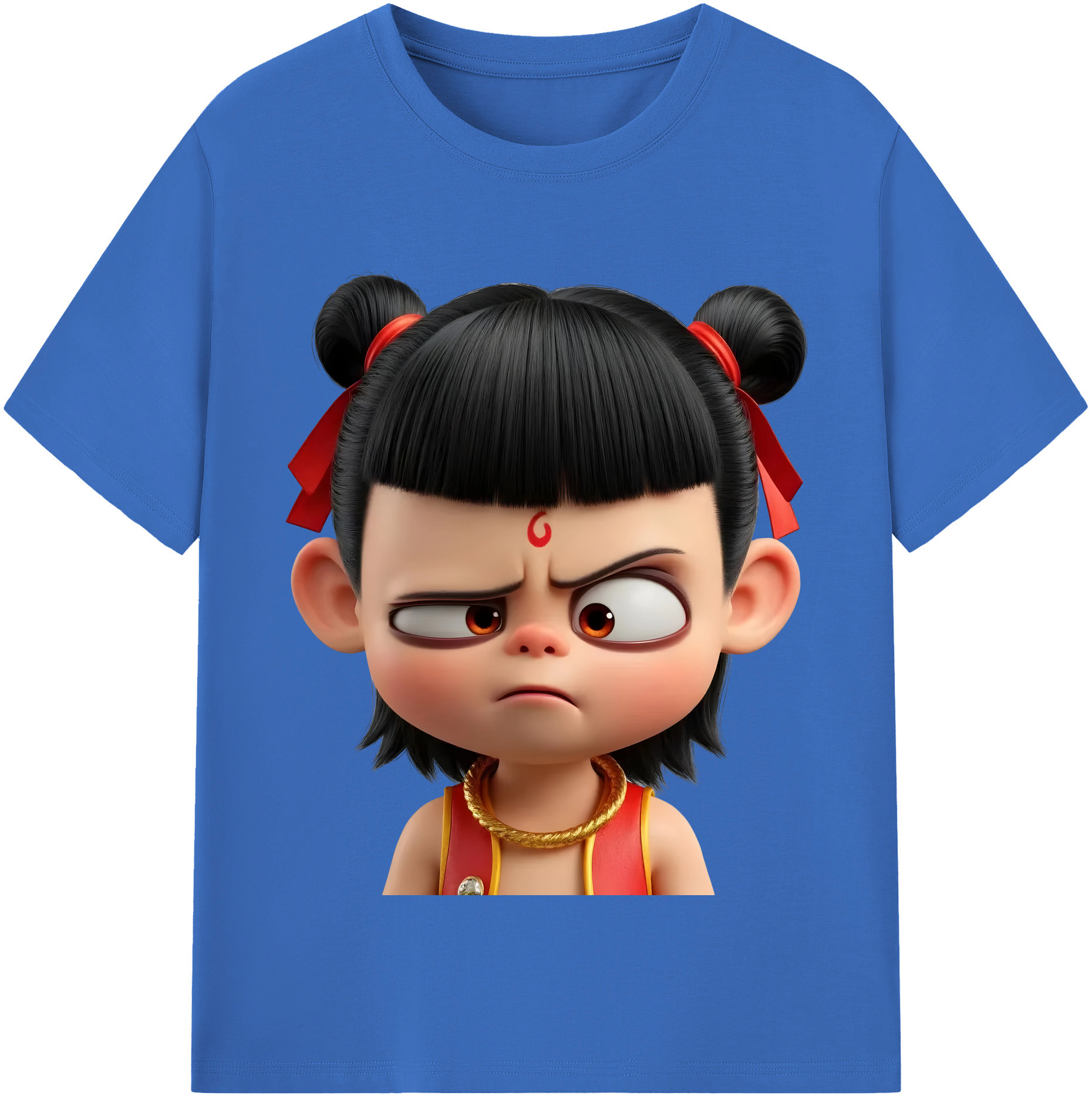 （画像用） Ne Zha 2 ナタ 魔童の大暴れ 綿100％半袖Tシャツ（フロントプリント）
