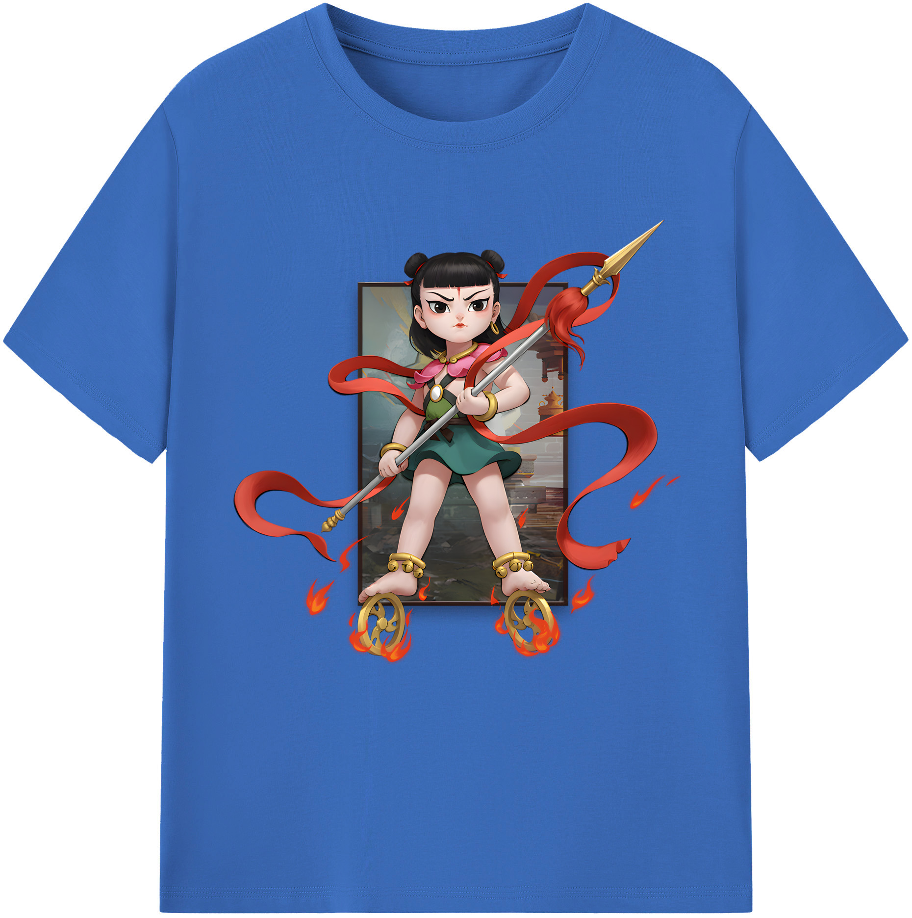 （画像用） Ne Zha 2 ナタ 魔童の大暴れ 綿100％半袖Tシャツ（フロントプリント）