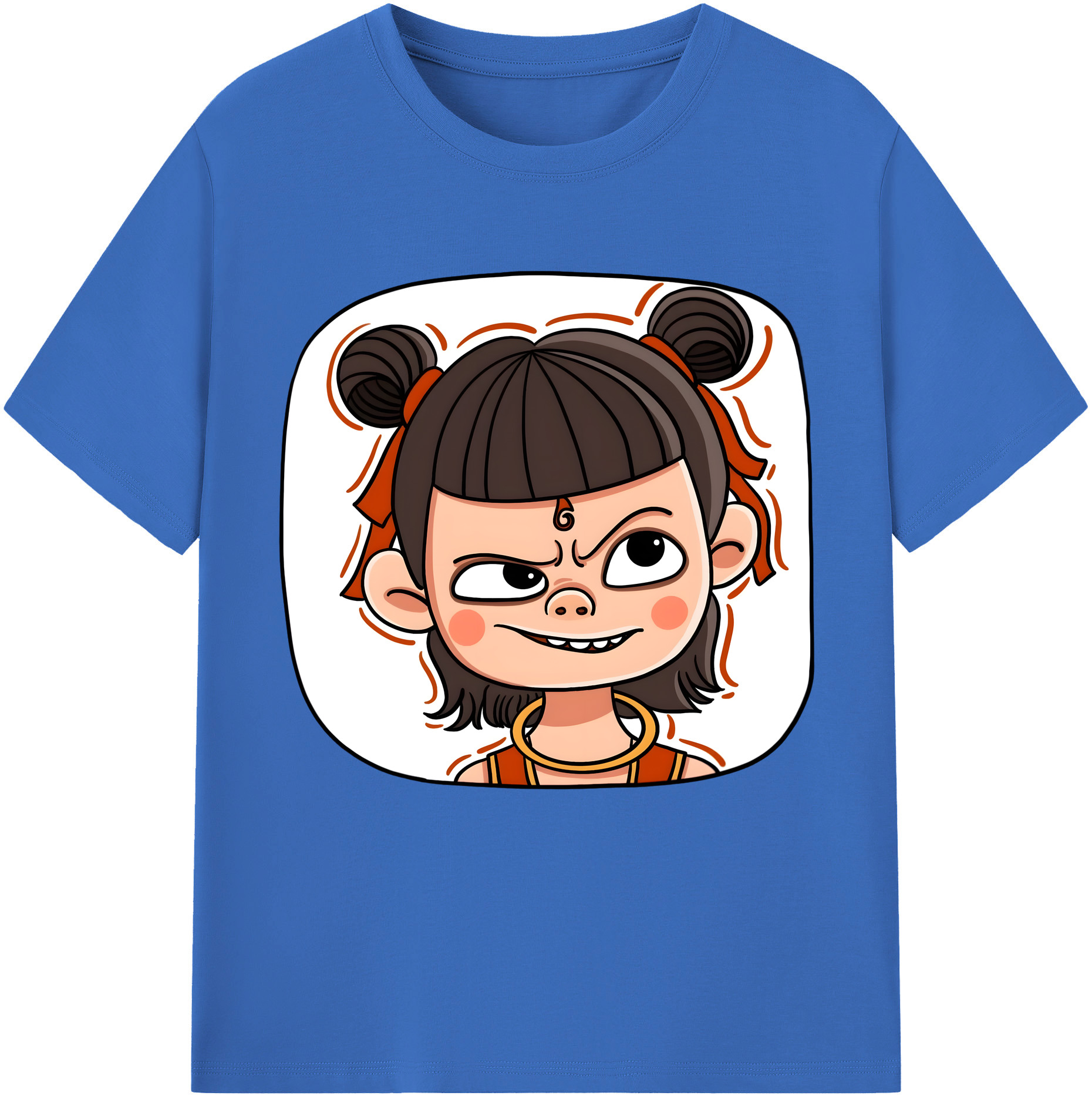 （画像用） Ne Zha 2 ナタ 魔童の大暴れ 綿100％半袖Tシャツ（フロントプリント）