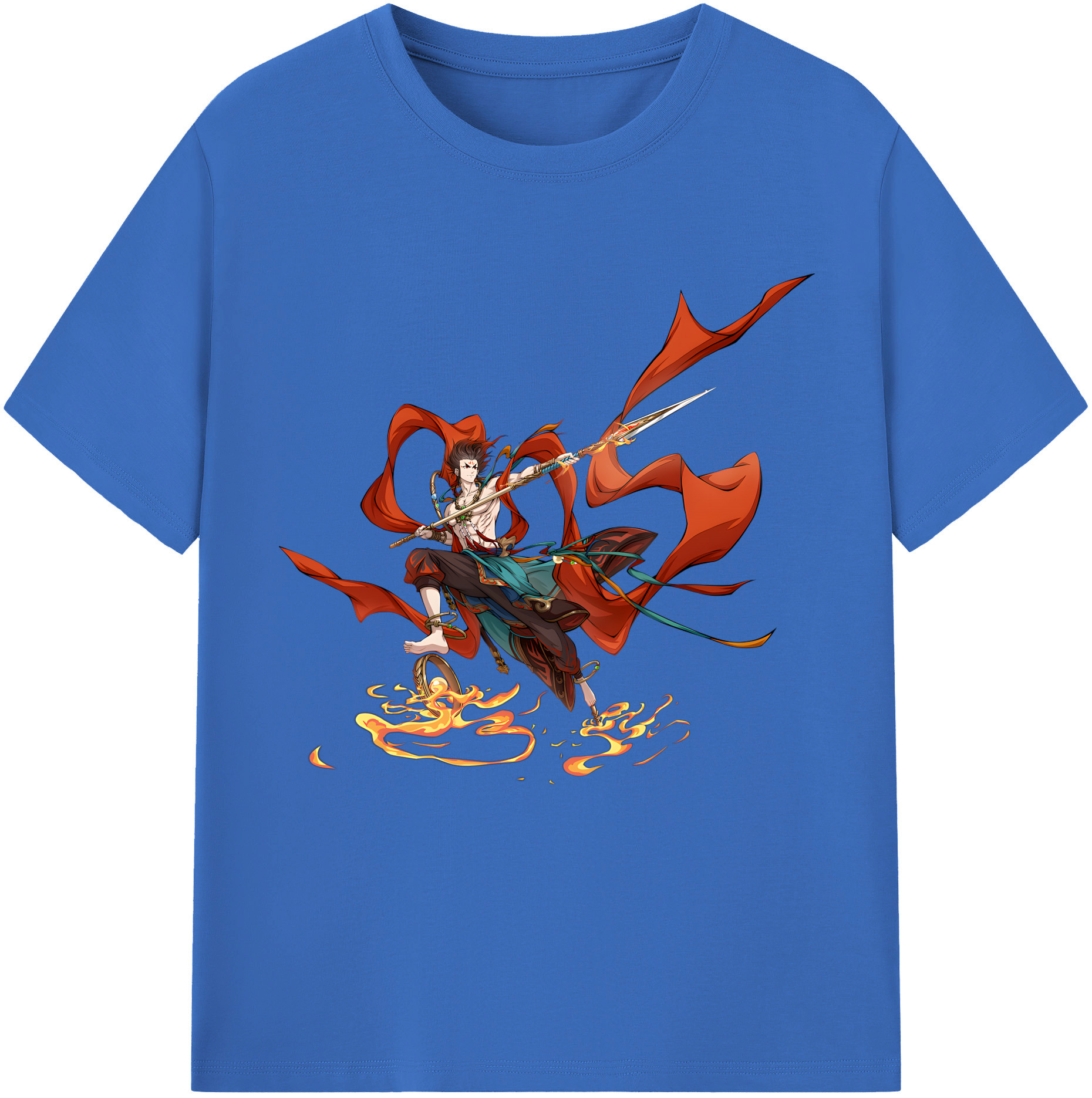 （画像用） Ne Zha 2 ナタ 魔童の大暴れ 綿100％半袖Tシャツ（フロントプリント）