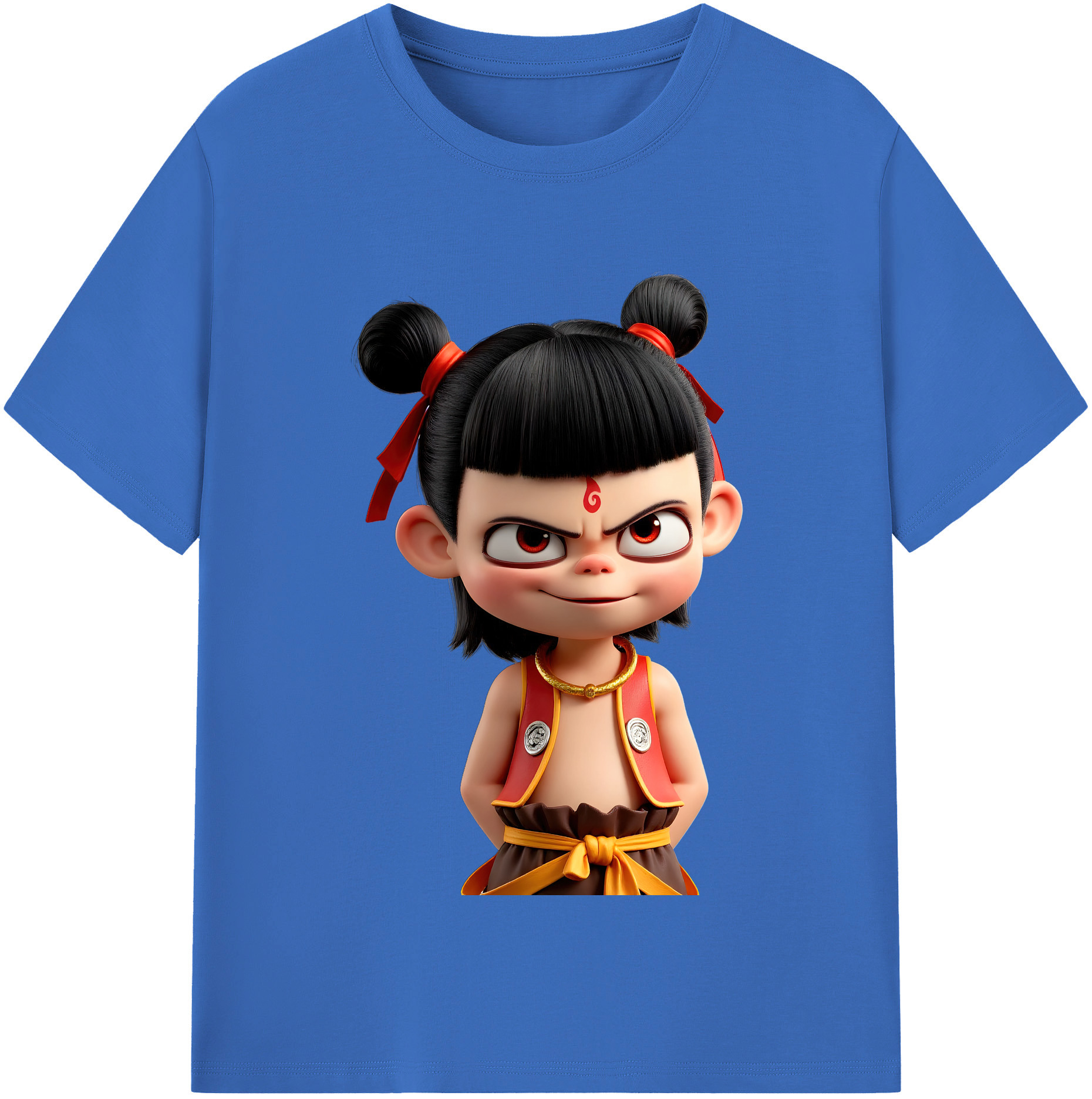 （画像用） Ne Zha 2 ナタ 魔童の大暴れ 綿100％半袖Tシャツ（フロントプリント）