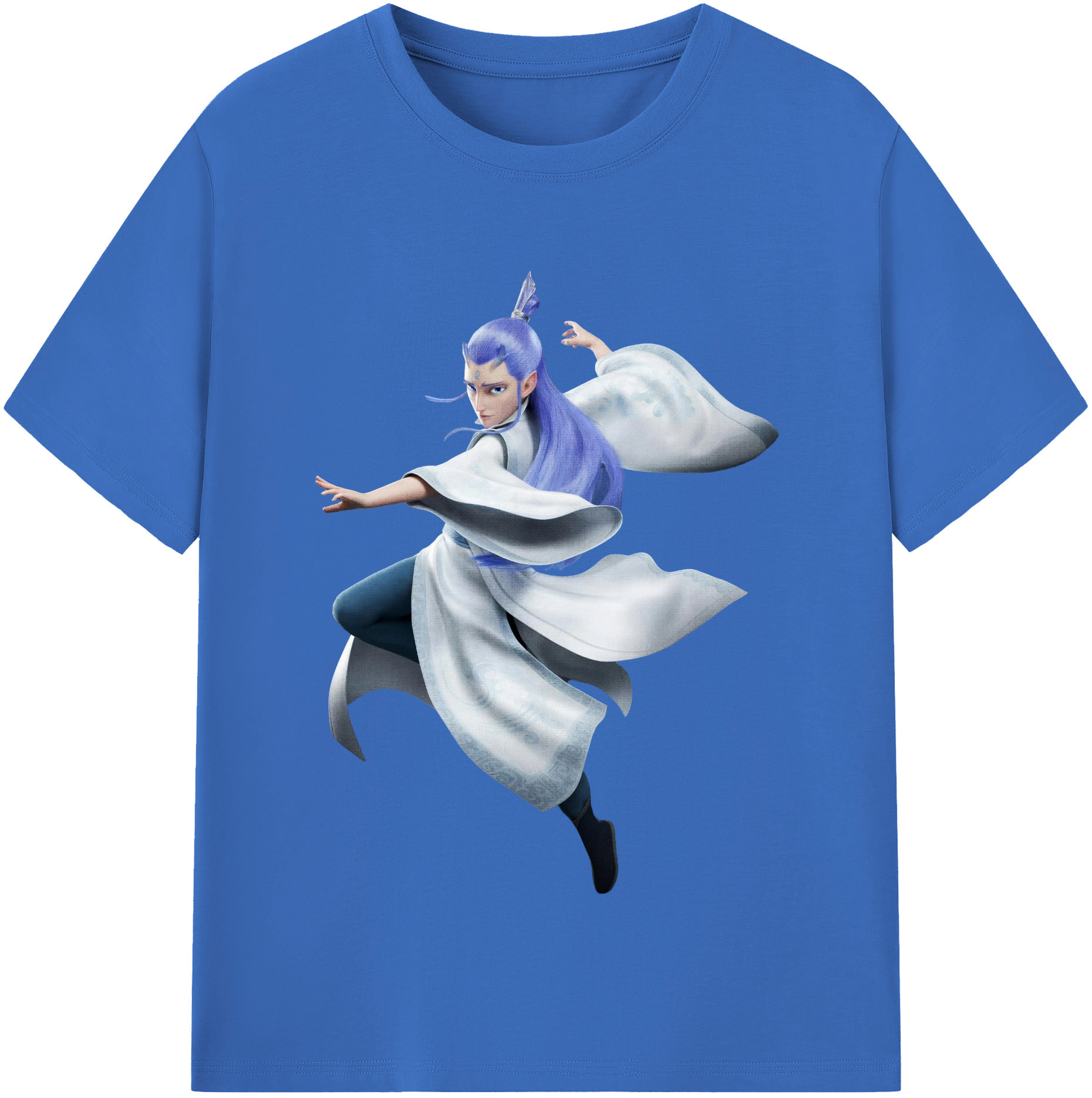 （画像用） Ne Zha 2 ナタ 魔童の大暴れ 綿100％半袖Tシャツ（フロントプリント）