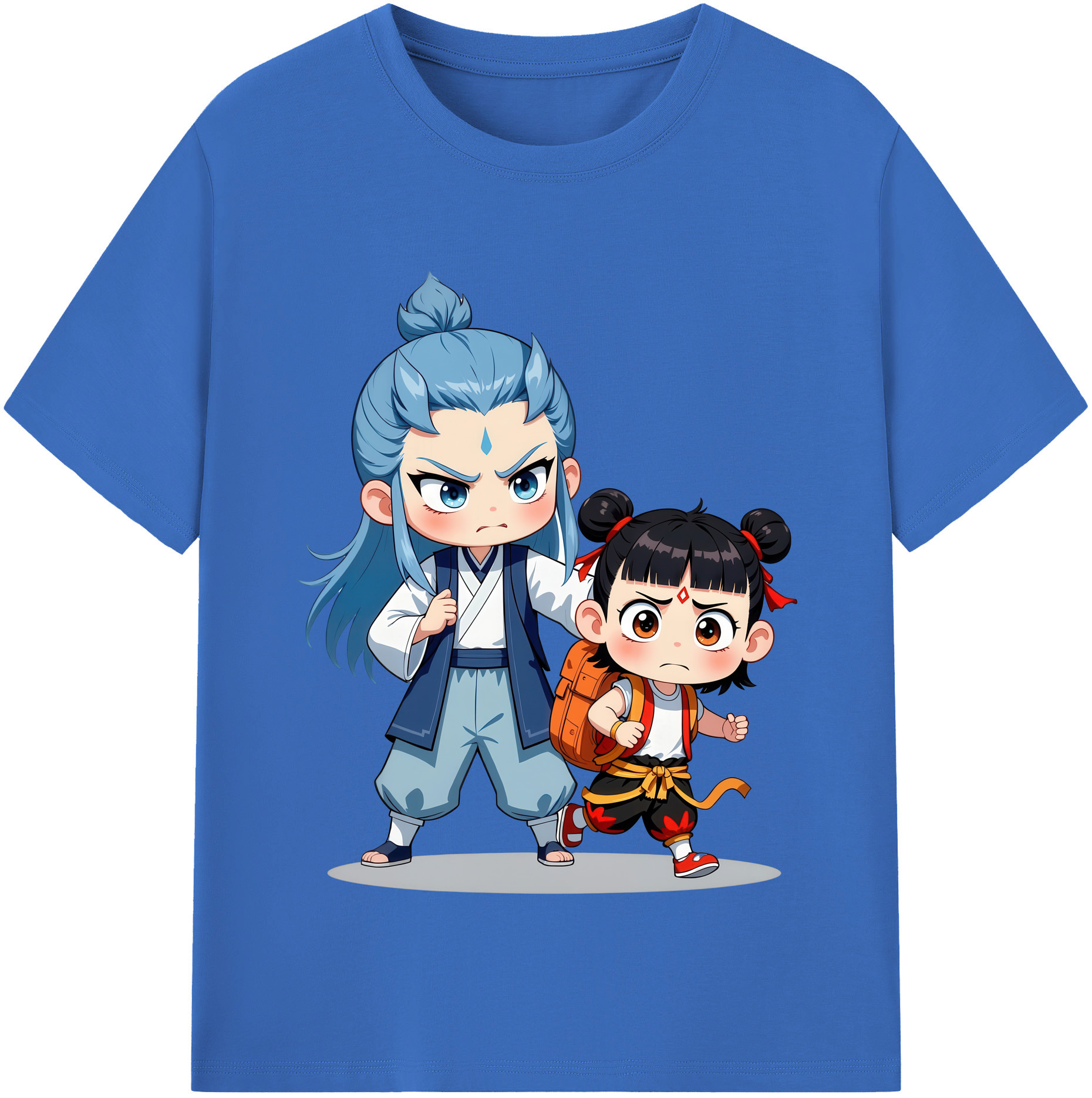 （画像用） Ne Zha 2 ナタ 魔童の大暴れ 綿100％半袖Tシャツ（フロントプリント）