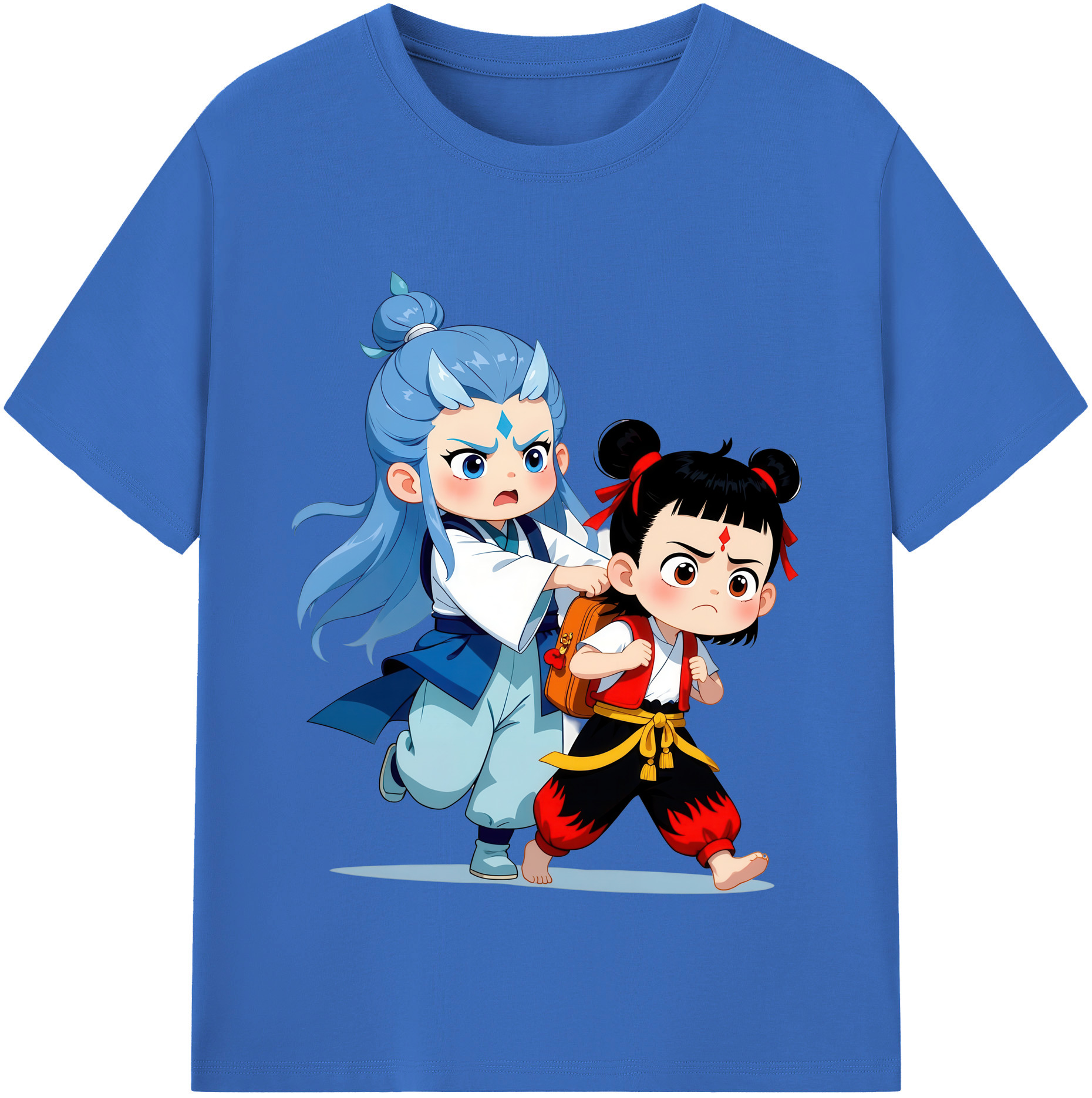 （画像用） Ne Zha 2 ナタ 魔童の大暴れ 綿100％半袖Tシャツ（フロントプリント）
