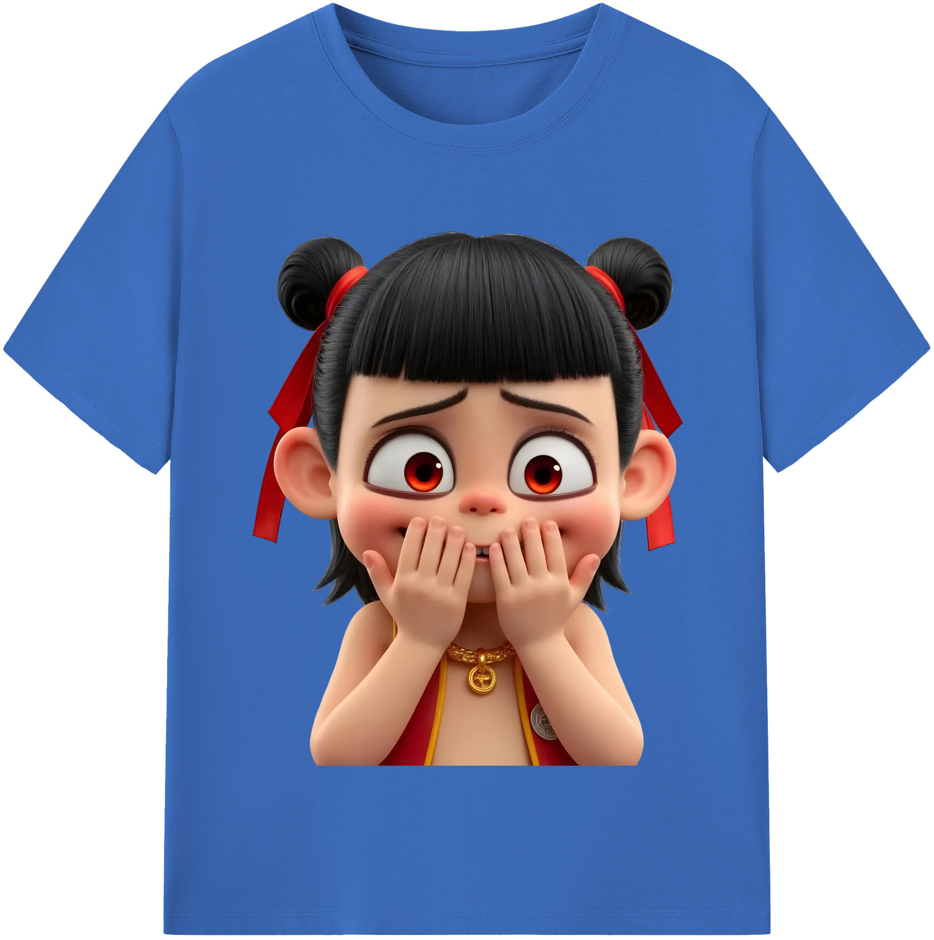 （画像用） Ne Zha 2 ナタ 魔童の大暴れ 綿100％半袖Tシャツ（フロントプリント）