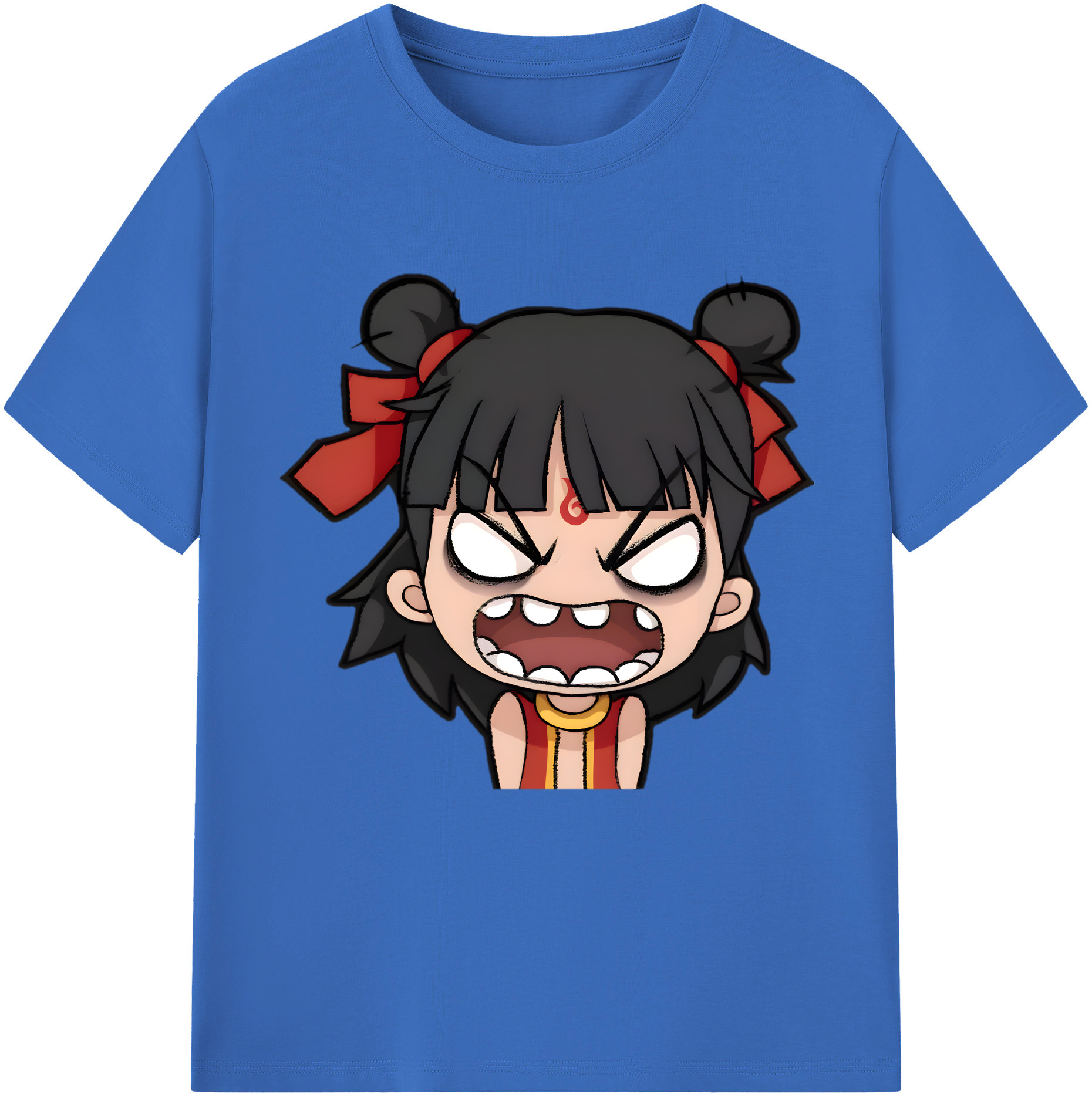 （画像用） Ne Zha 2 ナタ 魔童の大暴れ 綿100％半袖Tシャツ（フロントプリント）