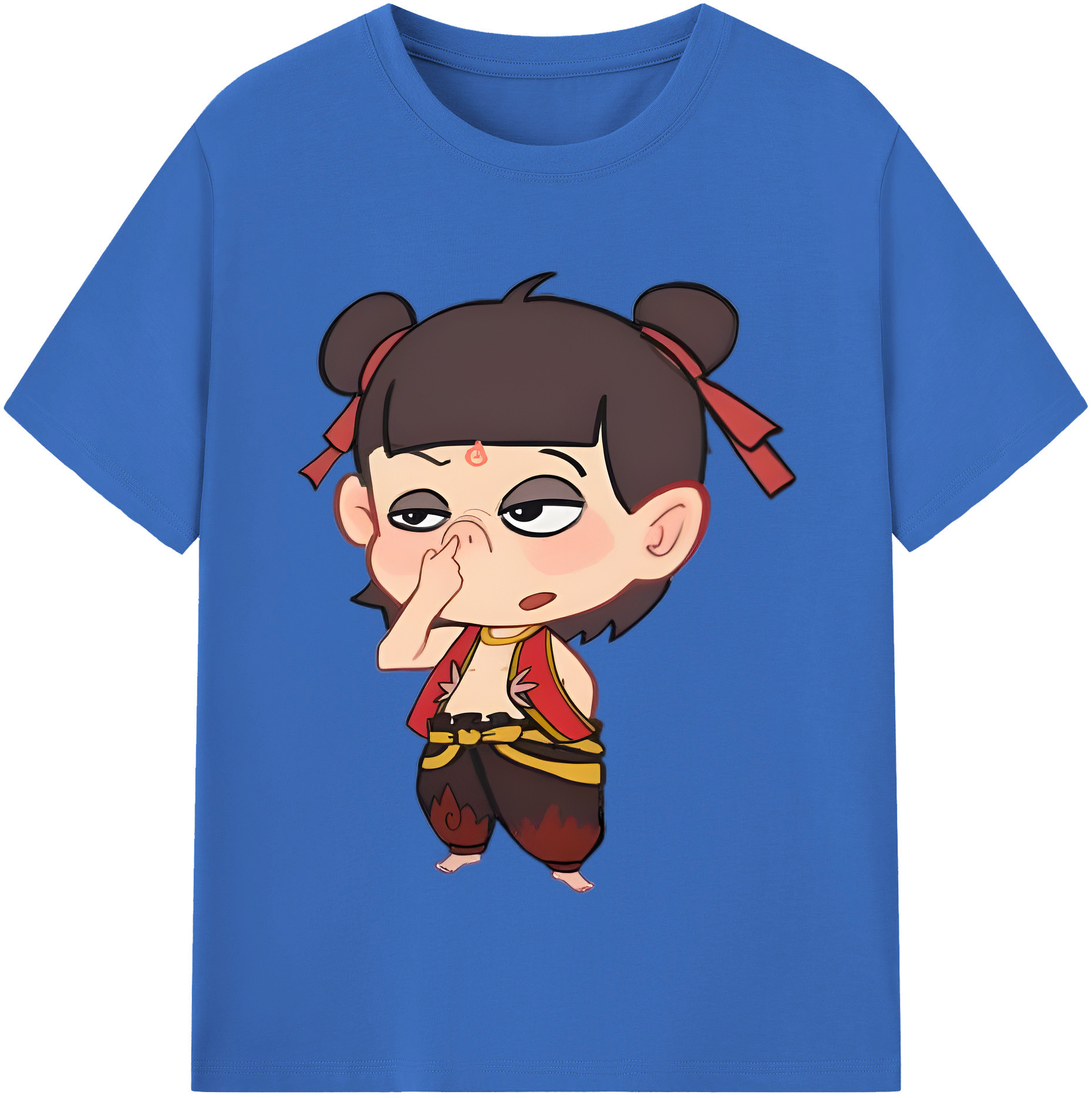 （画像用） Ne Zha 2 ナタ 魔童の大暴れ 綿100％半袖Tシャツ（フロントプリント）