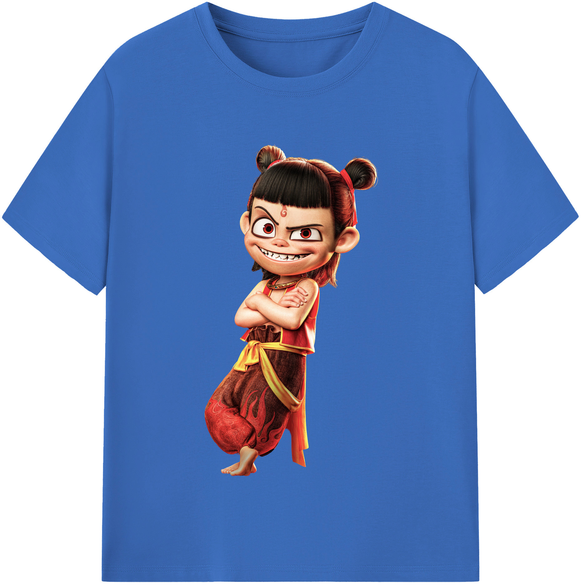（画像用） Ne Zha 2 ナタ 魔童の大暴れ 綿100％半袖Tシャツ（フロントプリント）