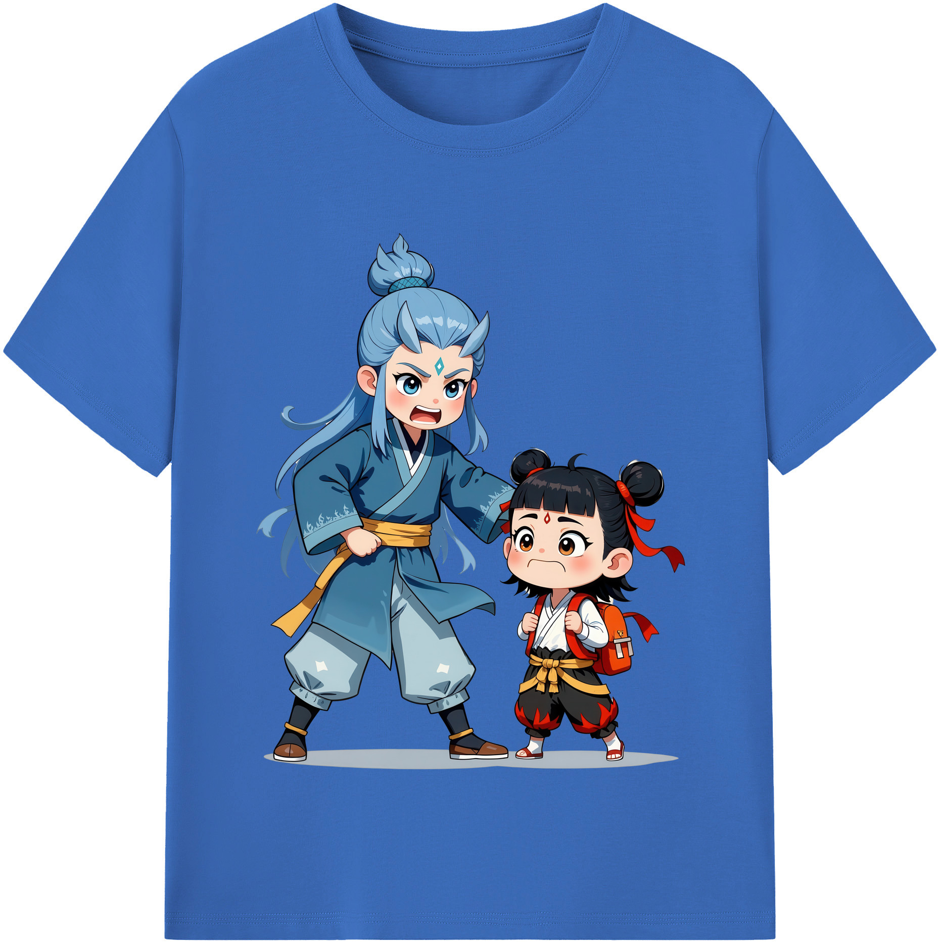 （画像用） Ne Zha 2 ナタ 魔童の大暴れ 綿100％半袖Tシャツ（フロントプリント）